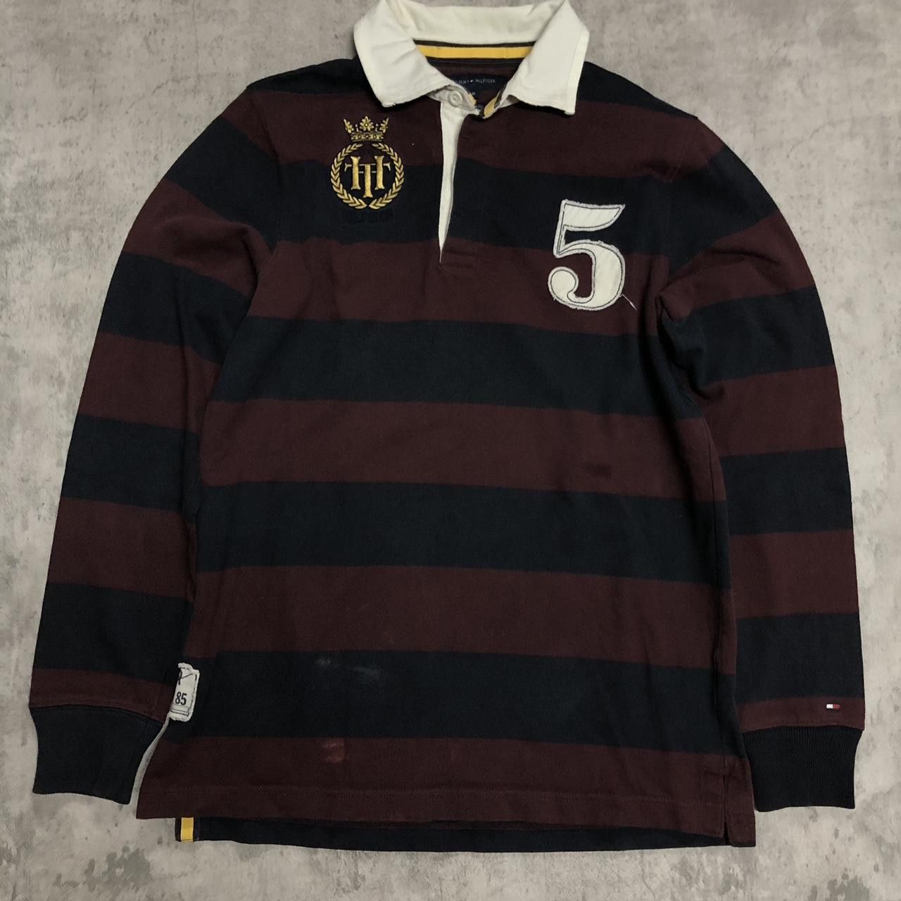 Tommy Hilfiger Tommy Hilfiger striped rugby shirt in black and burgundy Size US M / EU 48-50 / 2 - 1 Thumbnail