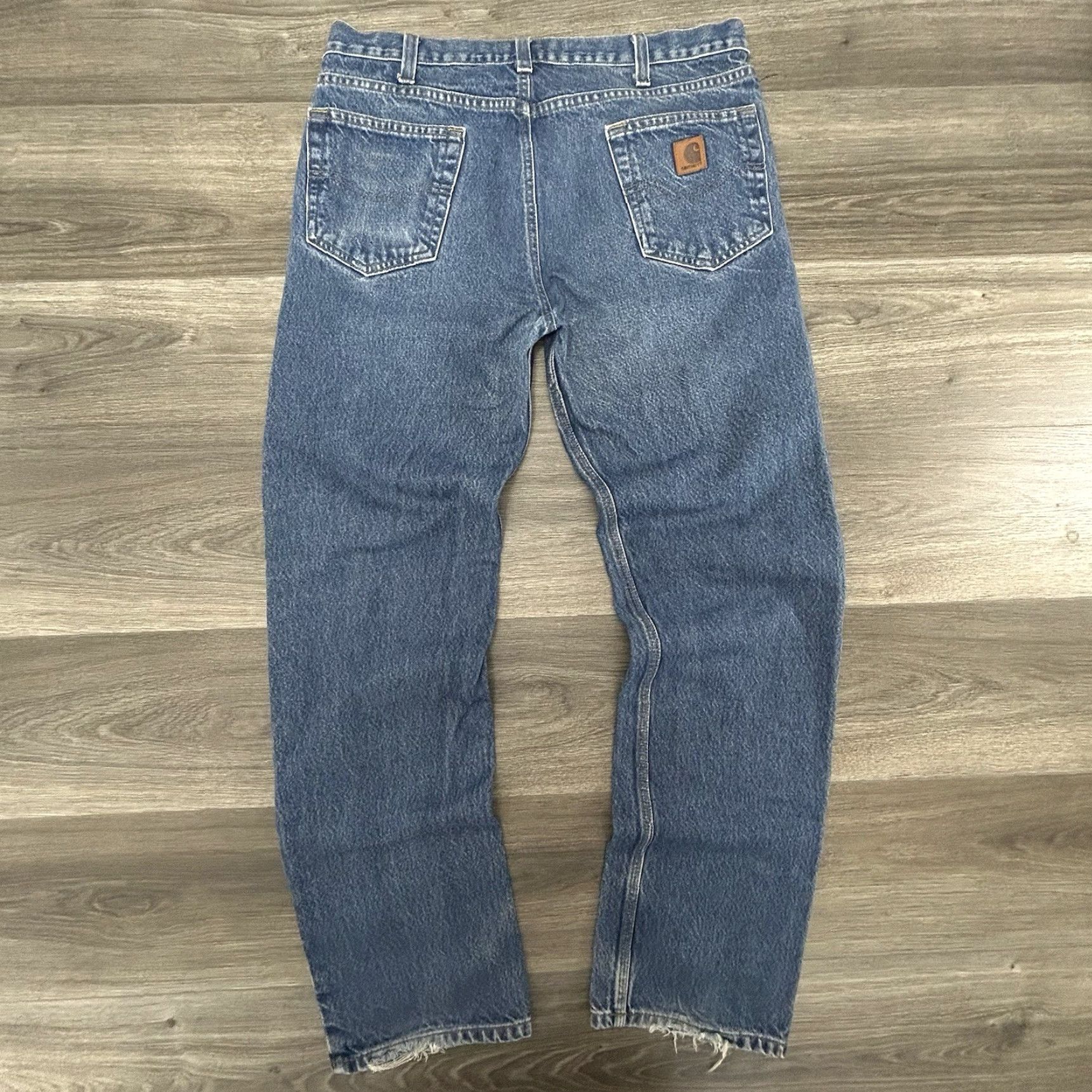 Carhartt Carhartt Jeans Adult 34x32 Straight Denim 5-Pocket Blue Cowboy Workwear Mens Size US 34 / EU 50 - 2 Thumbnail