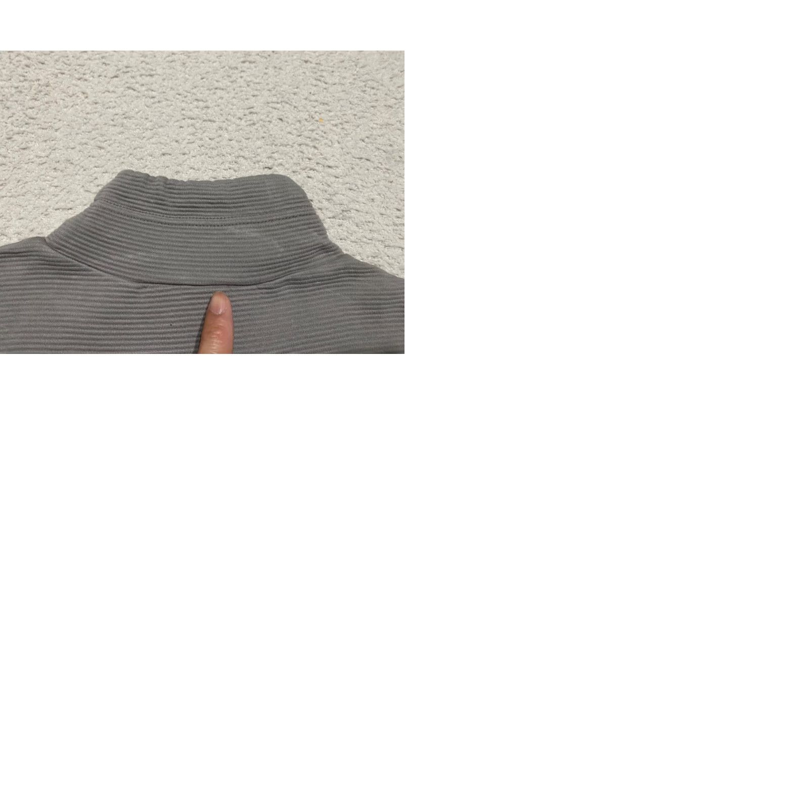 Vintage Garnet Hill Womens Sweater XS Solid Gray Ribbed Mock Neck Organic Cotton Size XS / US 0-2 / IT 36-38 - 9 Thumbnail