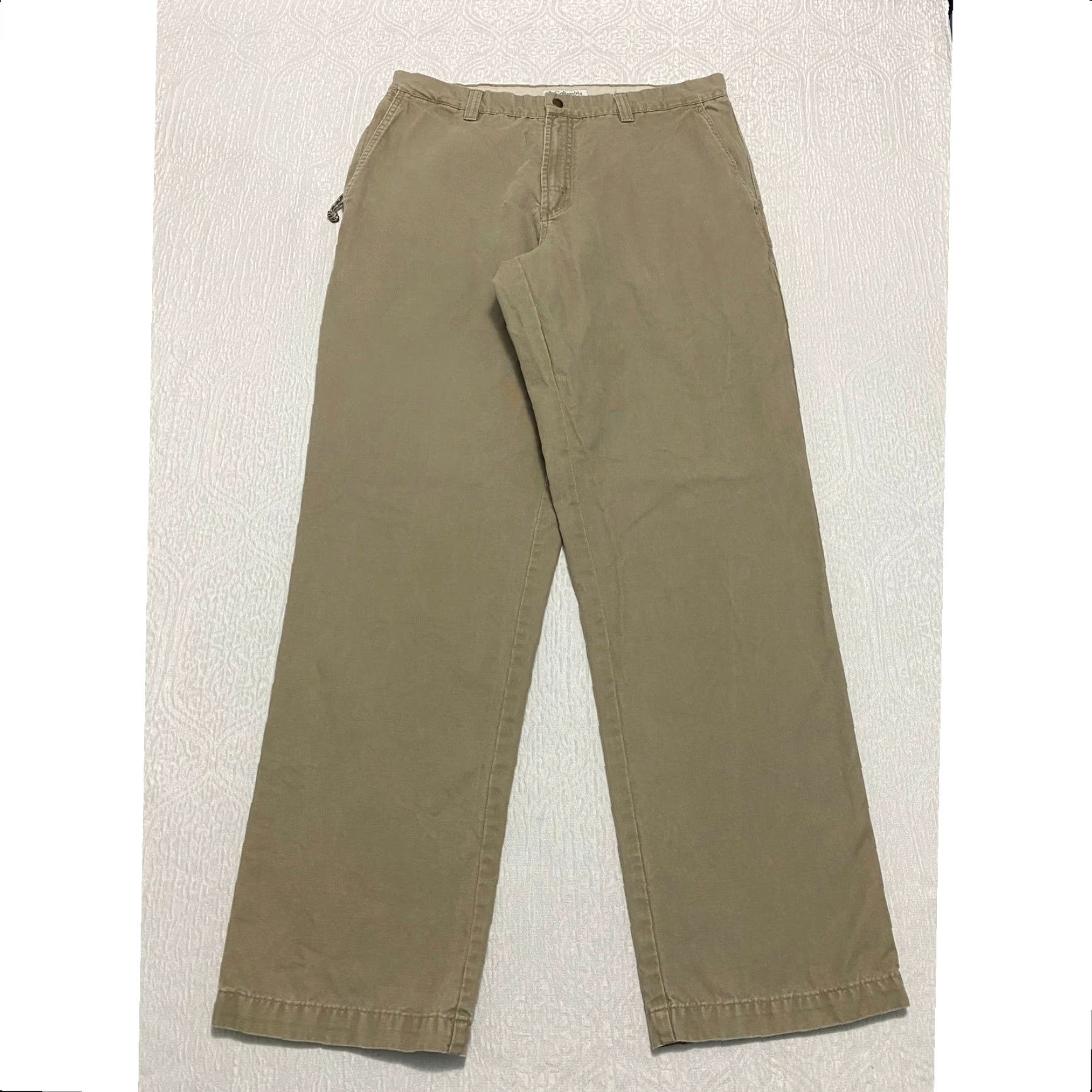 Vintage Columbia Cargo Pants Mens 36 Beige Cotton Canvas Work Utility Straight Front Zip Button Pockets Logo Size US 36 / EU 52 - 3 Thumbnail