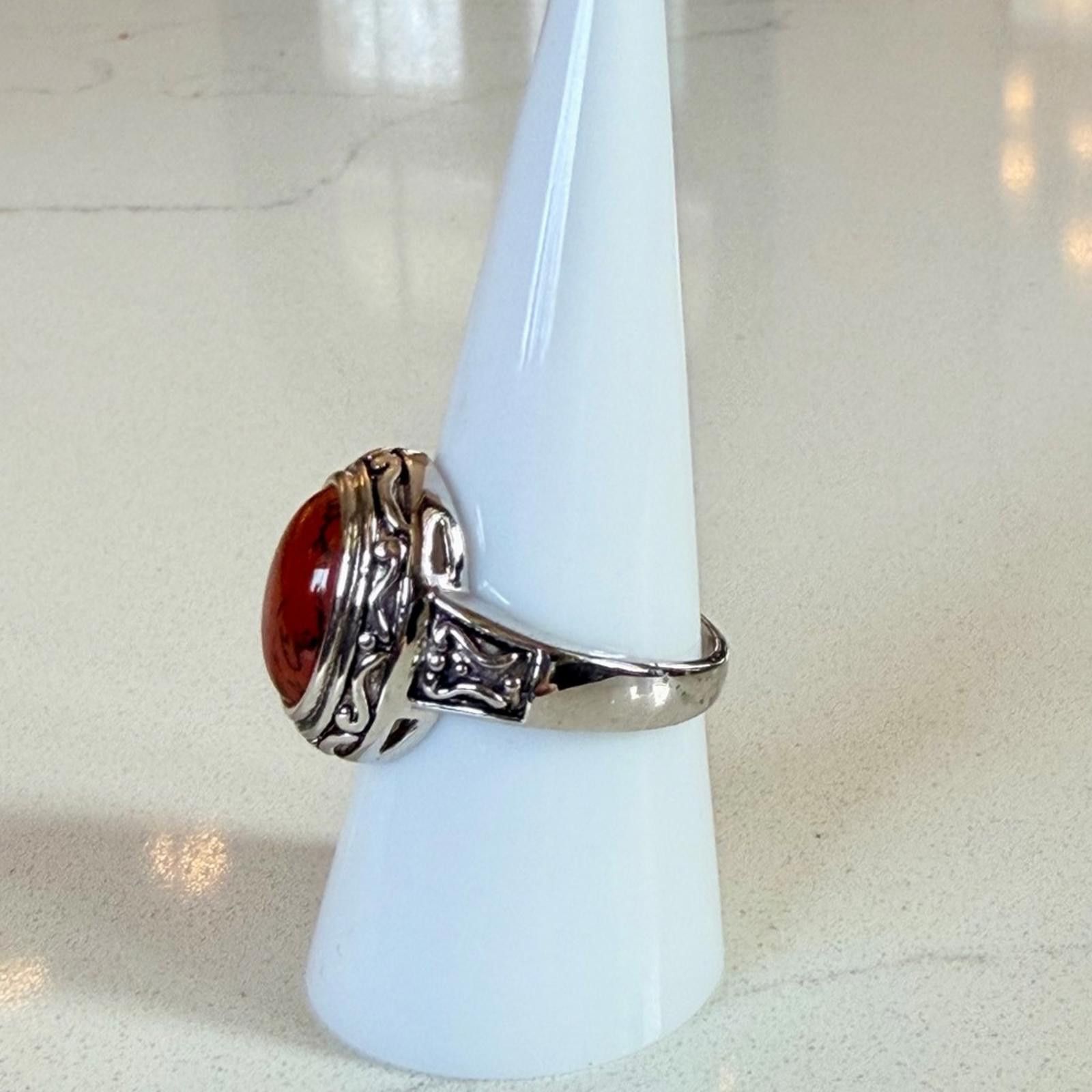 Other Premier Designs Spice Ring Red Cabochon Silver Tone VTG 8 Size ONE SIZE - 4 Thumbnail