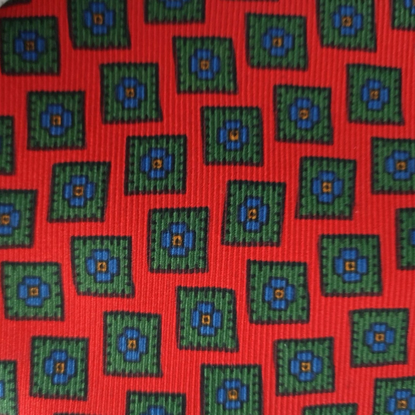 Polo Ralph Lauren Polo by Ralph Lauren Tie Mens One Size Red Geometric Square Print Silk Handmade Size US M / EU 48-50 / 2 - 6 Thumbnail