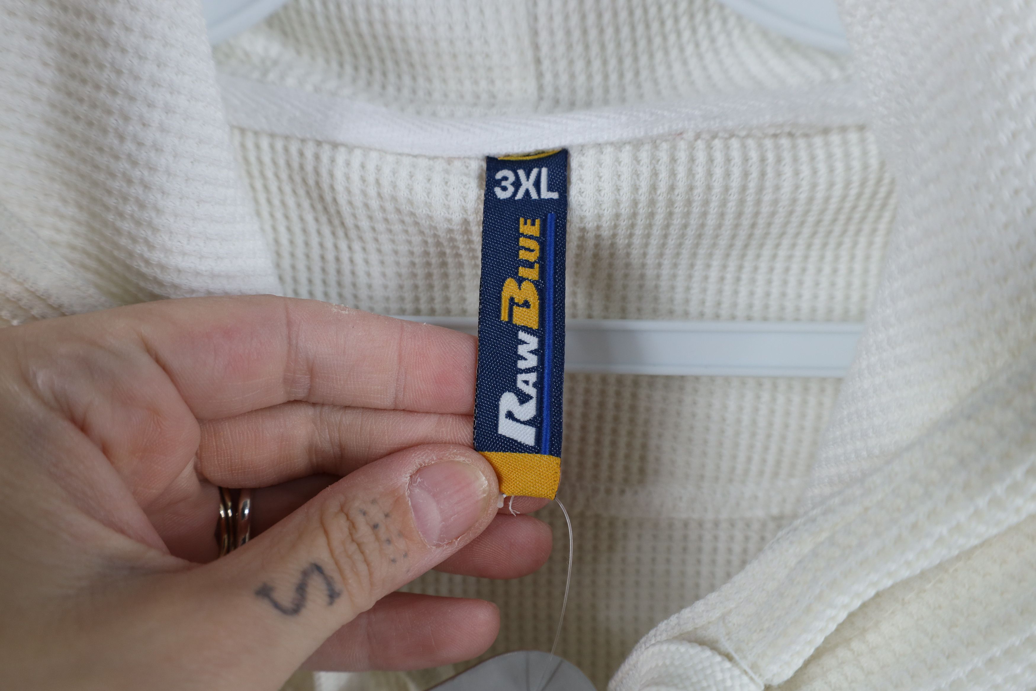 Vintage Deadstock Vintage 90s Y2K Streetwear Waffle Knit Hoodie Size US XXL / EU 58 / 5 - 6 Thumbnail