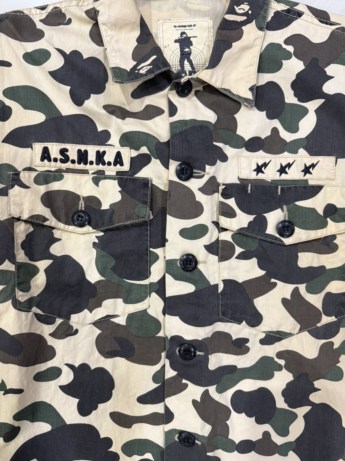 Bape bapesta camo A.S.N.K.A longsleeve button ups shirts Size US M / EU 48-50 / 2 - 3 Thumbnail