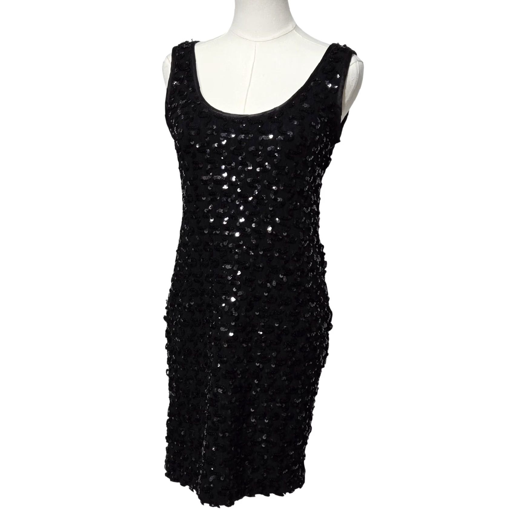 Vintage VINTAGE Positively Ellyn Dress Juniors 5 Black Sequin Party Sheath USA 80s Size S / US 4 / IT 40 - 2 Thumbnail