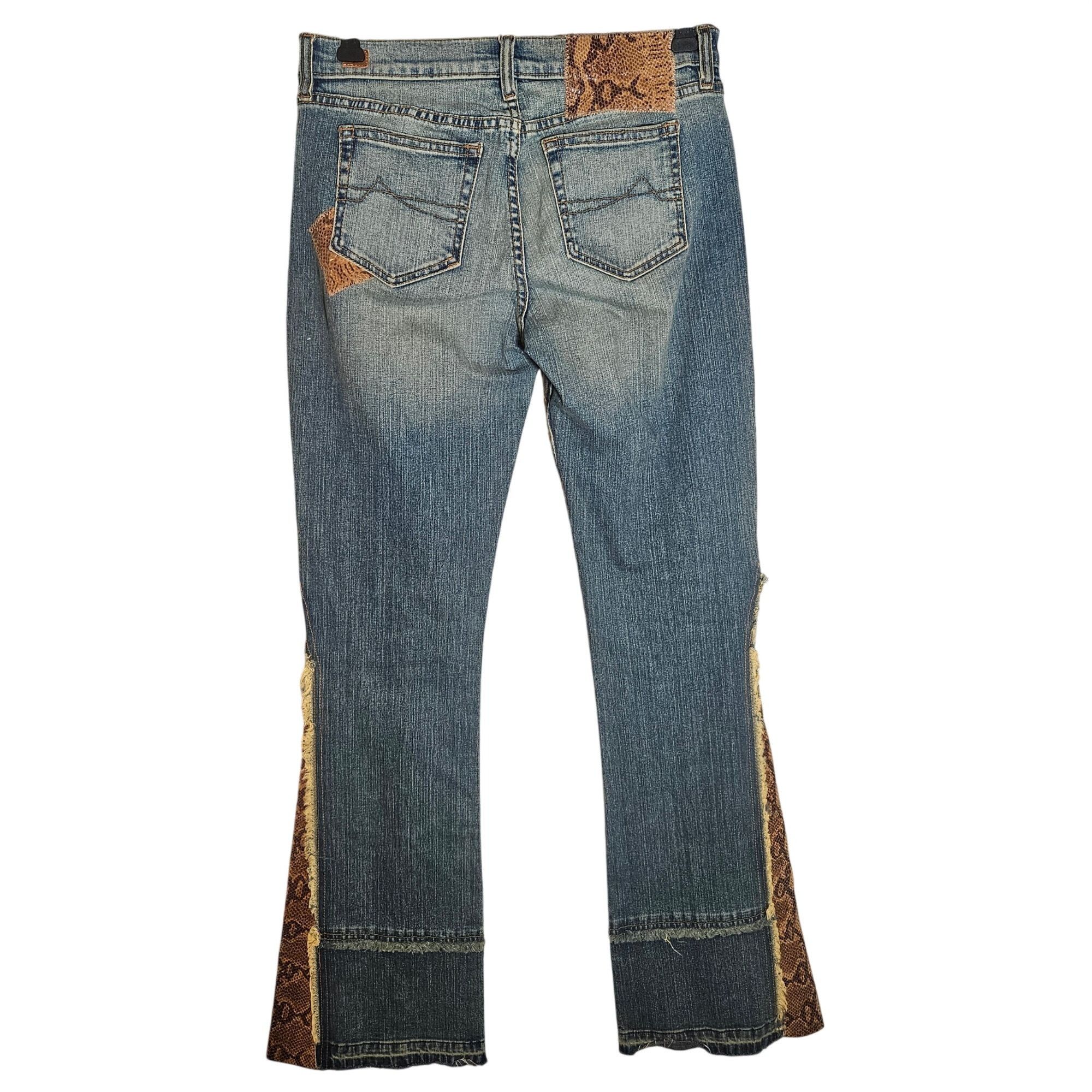 Other VTG Y2K Allen B. Women Flared Jeans Snakeskin Inset Y2K Grun Size 30" / US 8 / IT 44 - 18 Thumbnail