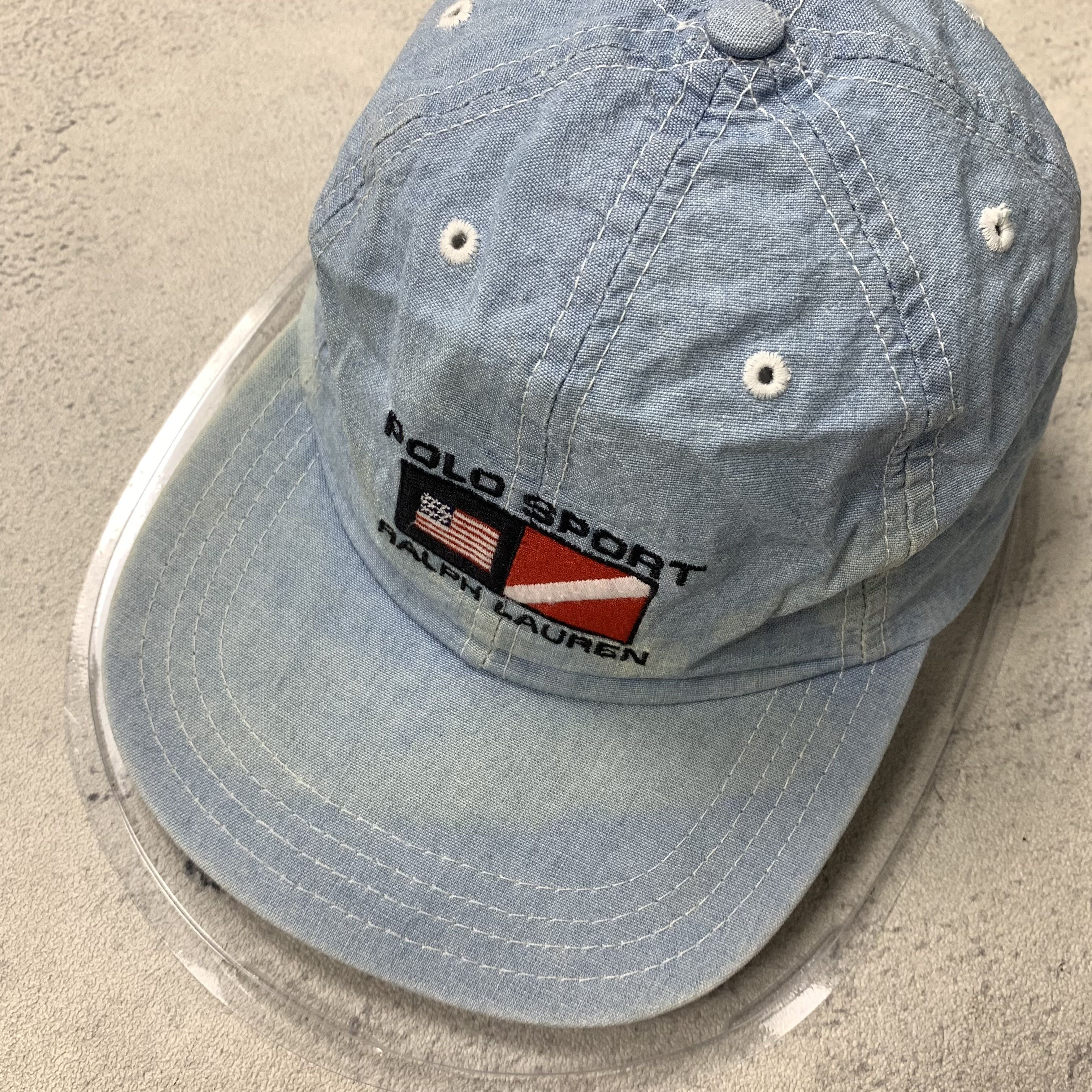 Polo Ralph Lauren Vintage Polo Sport Ralph Lauren Chambray Hat Cap Size ONE SIZE - 2 Thumbnail
