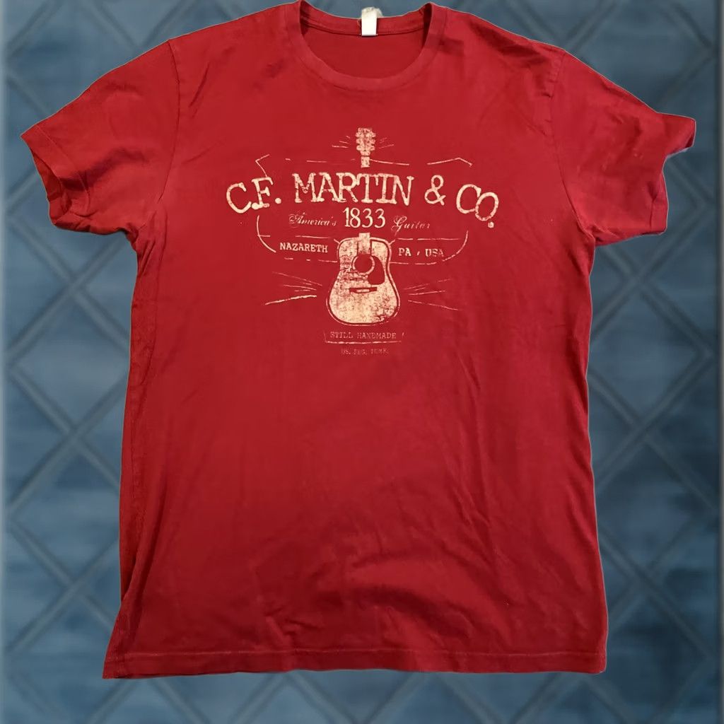 Next Level C.F. Martin Guitar's Classic Logo T Shirt - Men - M - Red - Short Sleeve - Next Level Size US M / EU 48-50 / 2 - 1 Thumbnail