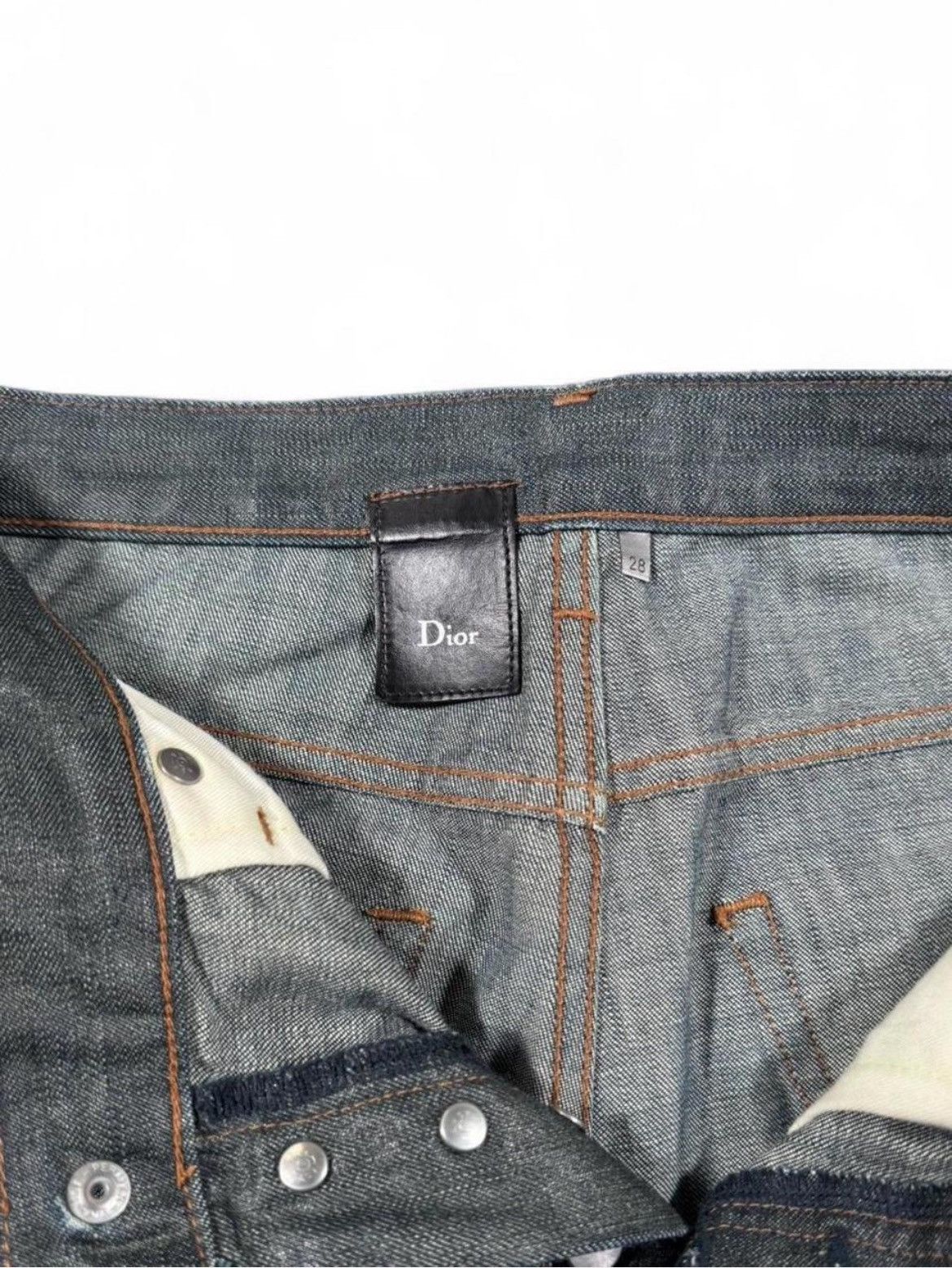 Dior AW07 "Navigate" Dior Homme Waxed Raw Indigo Denim Size US 28 / EU 44 - 4 Thumbnail