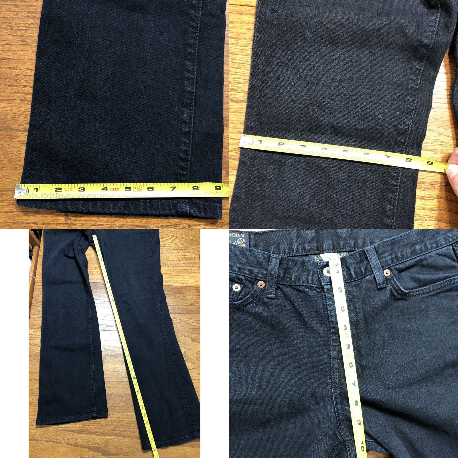 Lucky Brand Lucky Brand Classic Rider Jeans Black Womens 10 Regular 33/27.5 Inseam 27.5 Zip 5-Pocket Denim Stretch Straight Size 32" / US 10 / IT 46 - 8 Thumbnail