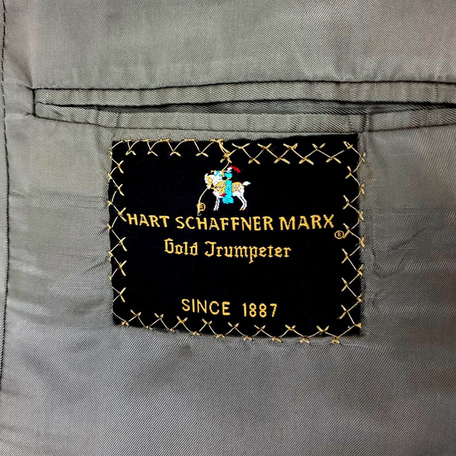 Hart Schaffner Marx Hart Schaffner Marx Gold Trumpeter Wool 2 Button Blazer 40R Size 40R - 8 Thumbnail