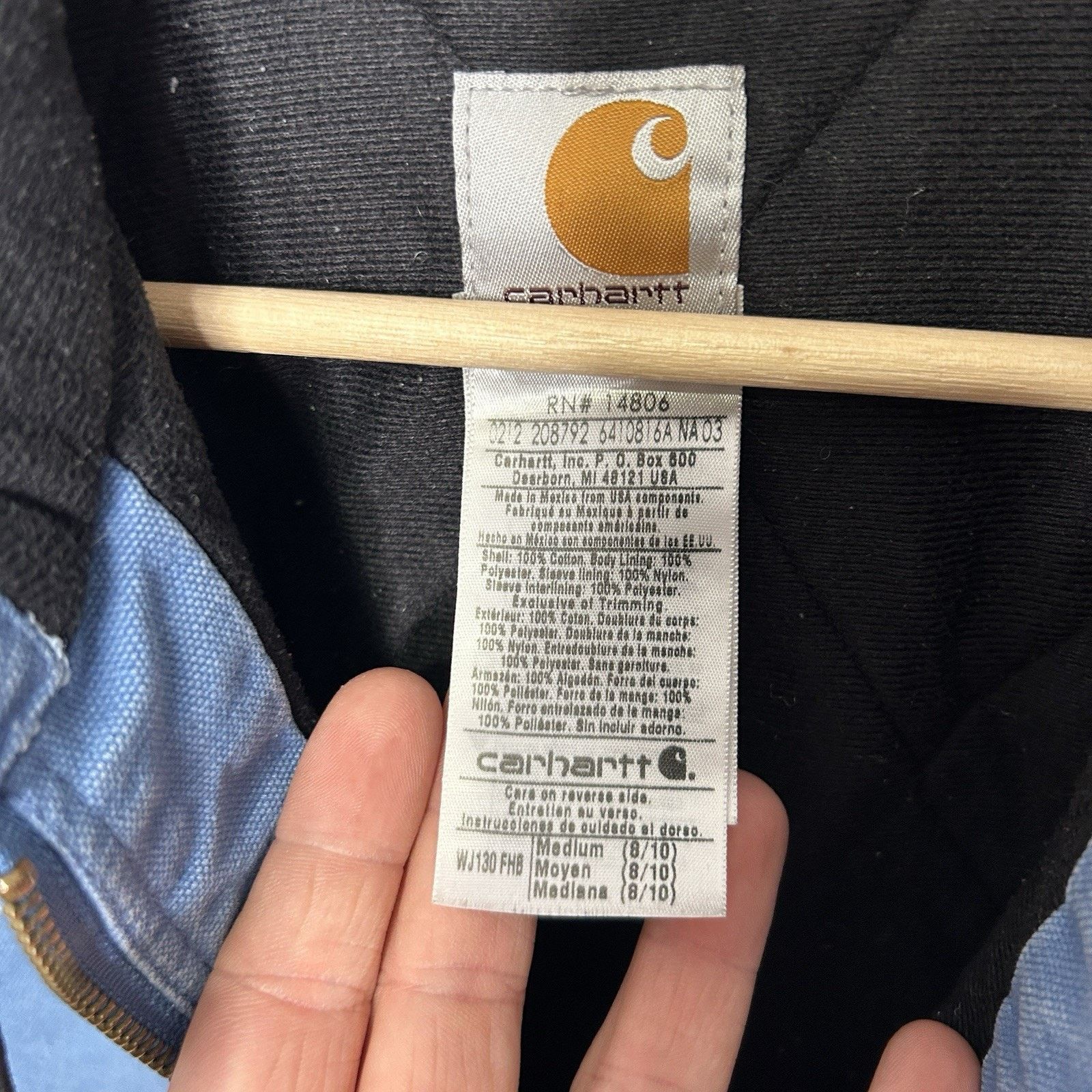 Carhartt Vintage Carhartt Hooded Active Jacket “French Blue” WJ130 Size M / US 6-8 / IT 42-44 - 9 Thumbnail