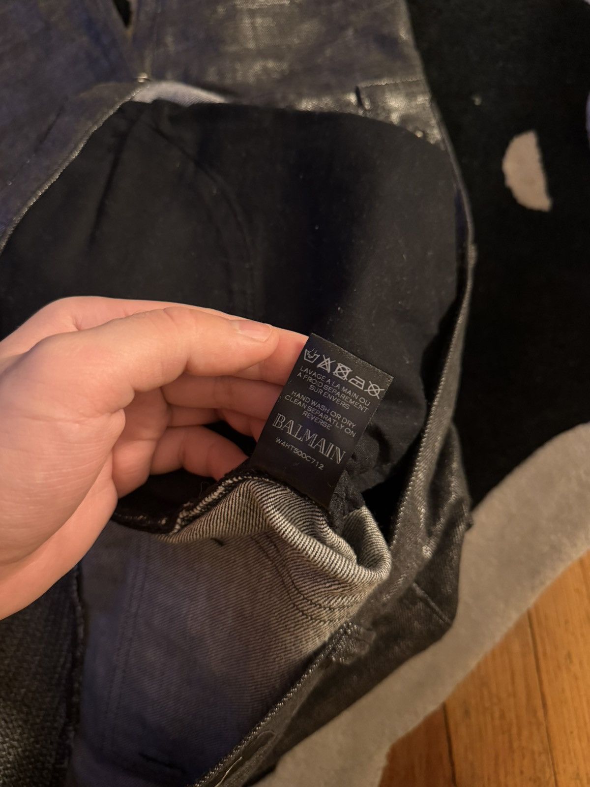 Balmain Balmain AW2014 Matllica Waxed Jeans Rare Size US 33 - 11 Thumbnail