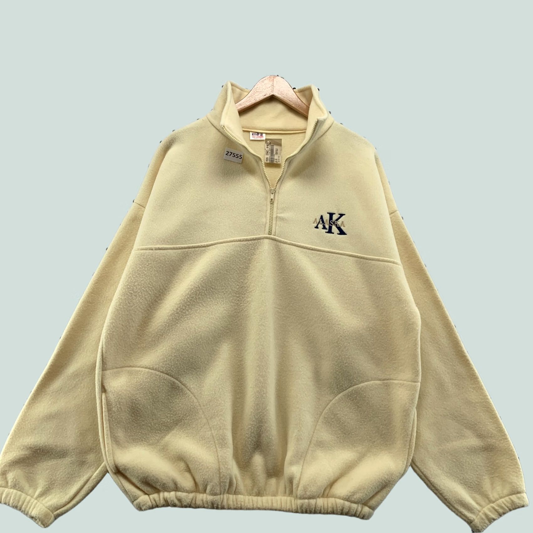 Vintage VINTAGE USA Alaska 1/4 Zip Fleece Pullover Beige Mens XL Embroidered Sweater Size US XL / EU 56 / 4 - 1 Thumbnail