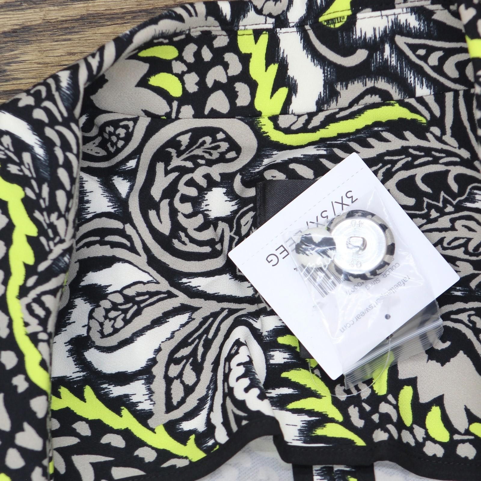 Other Nwt Ella Rafaella Print Blazer Jacket String Black Multi 3x Size 3XL / US 20-22 - 3 Thumbnail