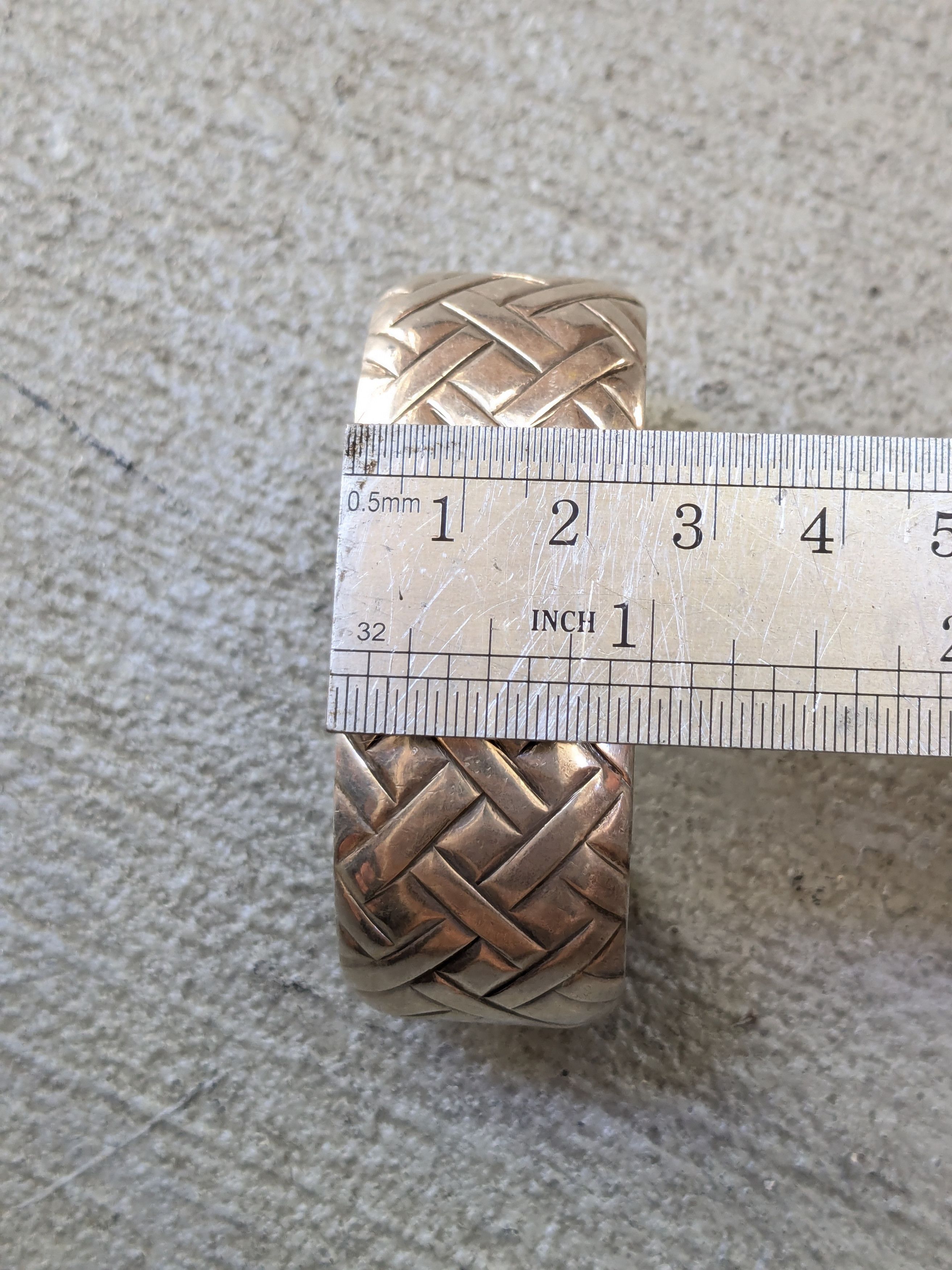 Jewelry Stainless Steel Bracelet Cuff Basket Woven 5.25" Size ONE SIZE - 12 Thumbnail
