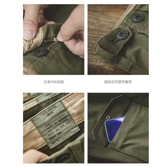 Japanese Brand 💥green military retro military trousers pant Size US 31 - 4 Thumbnail
