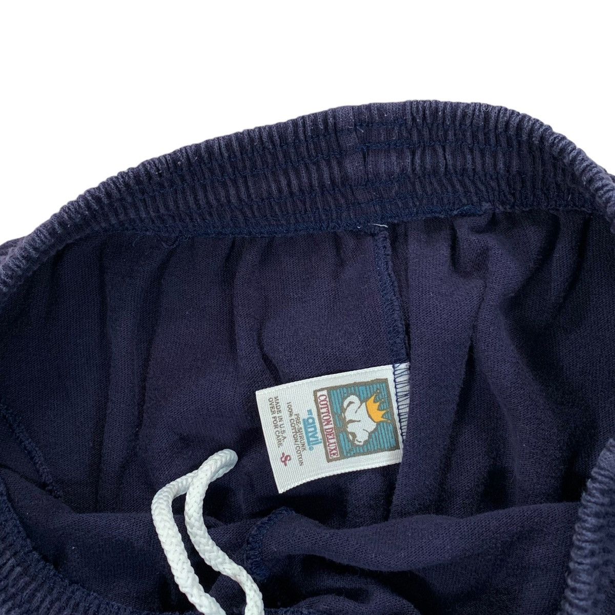 Vintage VTG Anvil Navy Blue University Basketball Camp Sweat Shorts Size US 30 / EU 46 - 4 Thumbnail