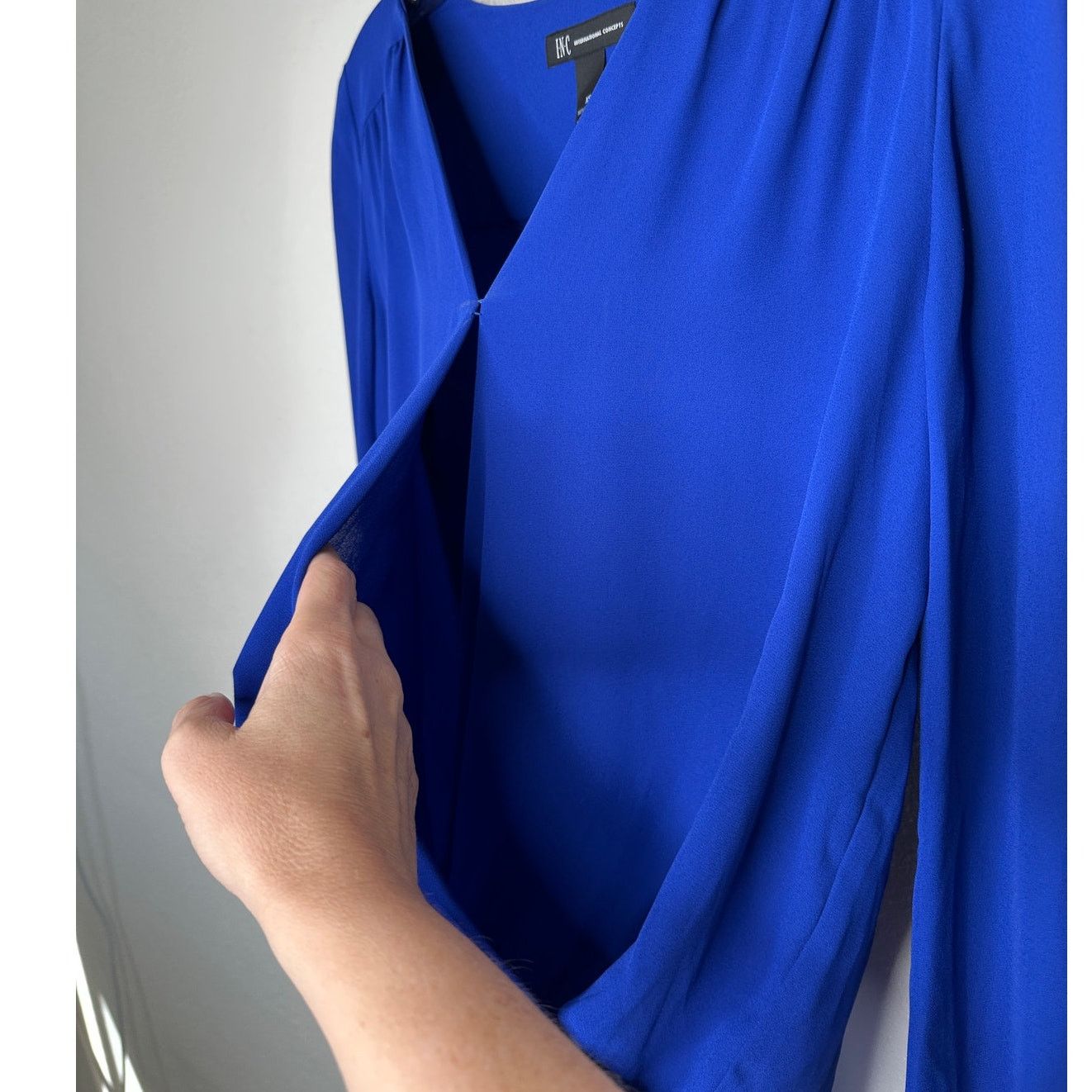Other NWT INC Blue VNeck Faux Wrap Long Sleeve High-Low Blouse XS Size XS / US 0-2 / IT 36-38 - 6 Thumbnail