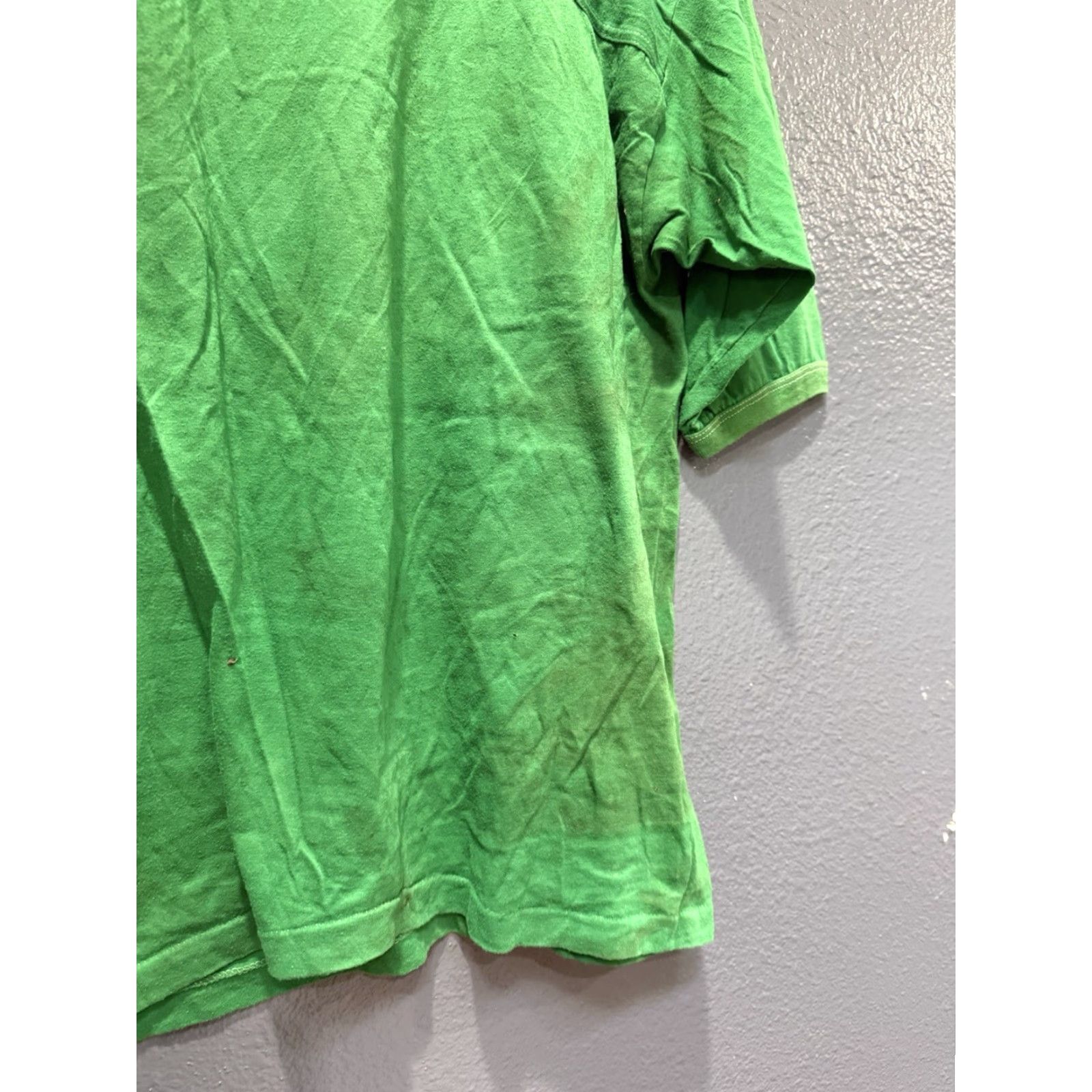 Glanshirt VINTAGE The Knits Raglan Shirt Green 70s Meet Me At 10 Iron On Graphic Sz Large Mens Size US L / EU 52-54 / 3 - 7 Thumbnail