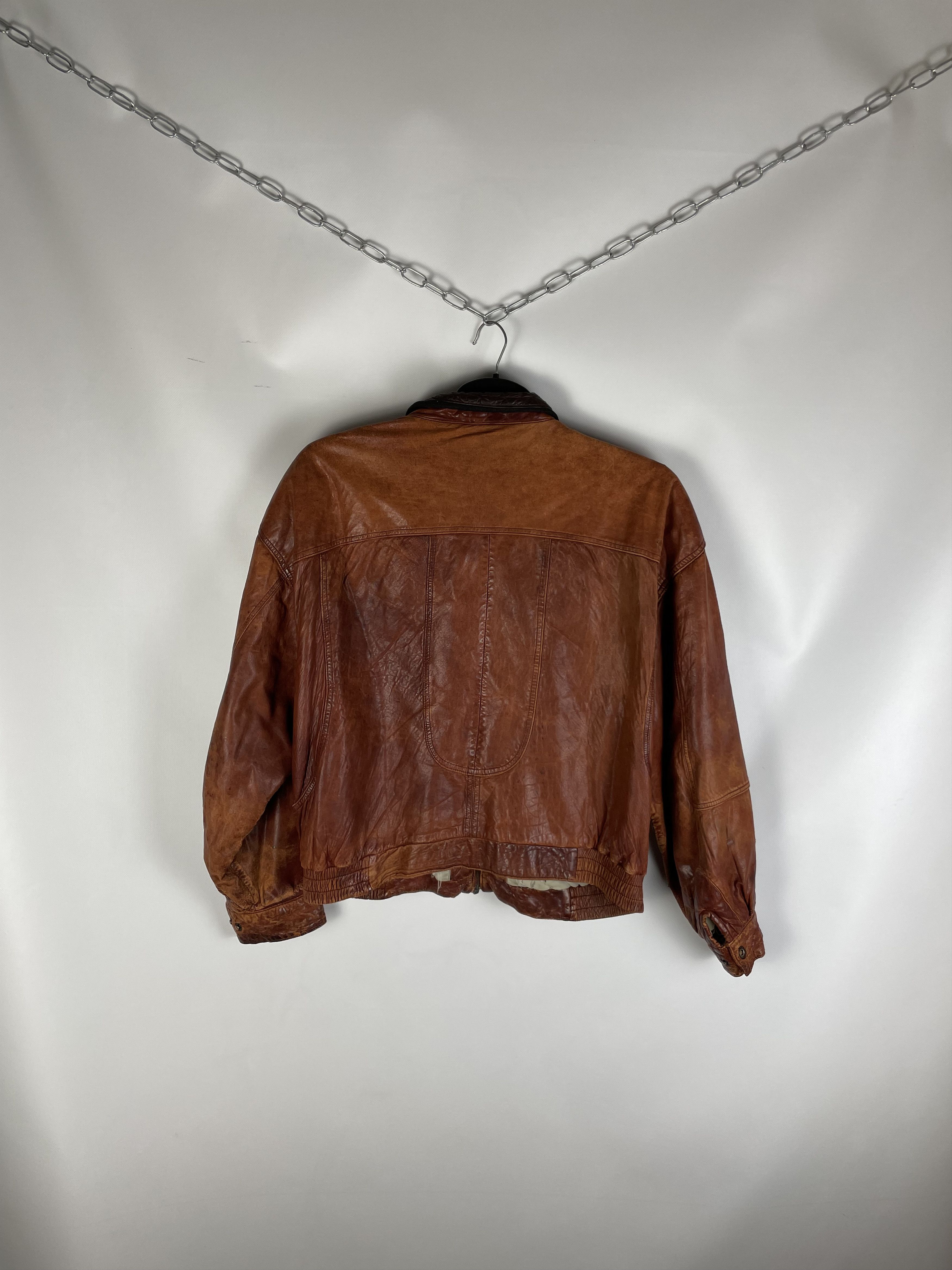 Vintage Vintage American Basics Washed Leather Jacket 90s Size US M / EU 48-50 / 2 - 13 Thumbnail
