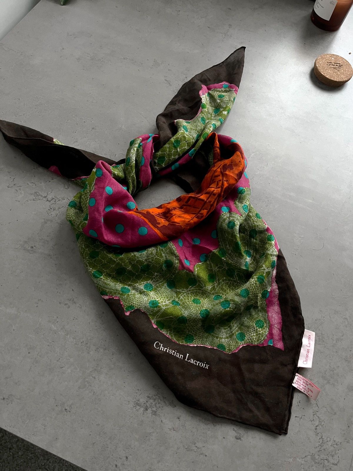 CHRISTIAN LACROIX AUTHENTIC MULBERRY SILK WOOL TWILL SHAWL Accessories