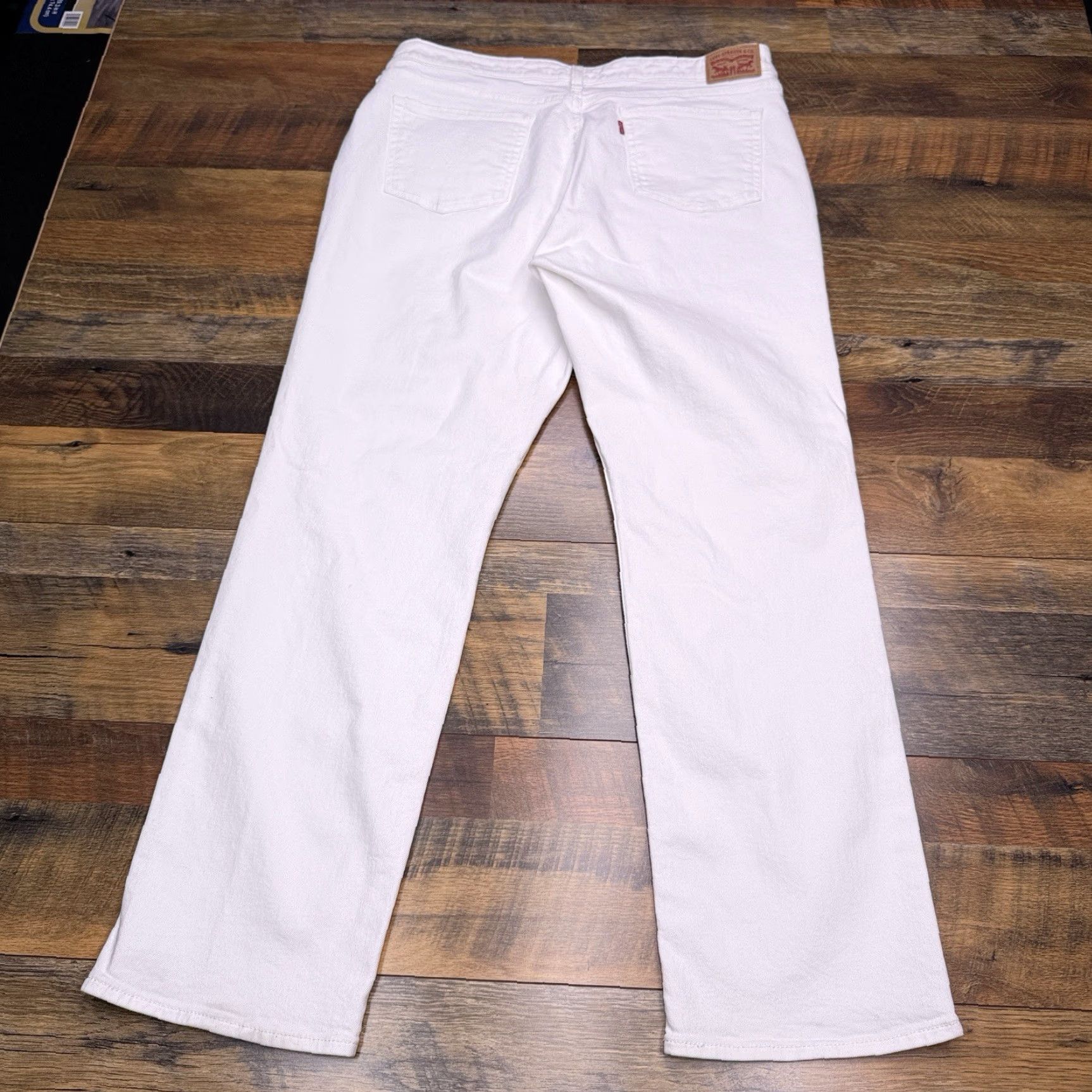 Levi's Levi's 414 Classic Straight Jeans Womens 18W White High Rise Stretch Size 40" / US 18 - 3 Thumbnail