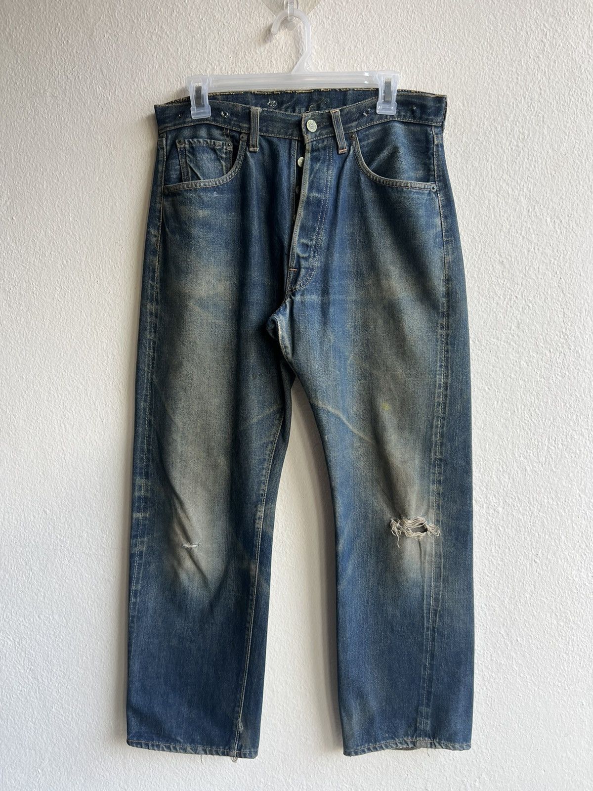 Levi's 60s 70s Levi’s 501 Big E Rust Dirty Mud Denim Selvedge Jeans Size US 32 / EU 48 - 1 Thumbnail