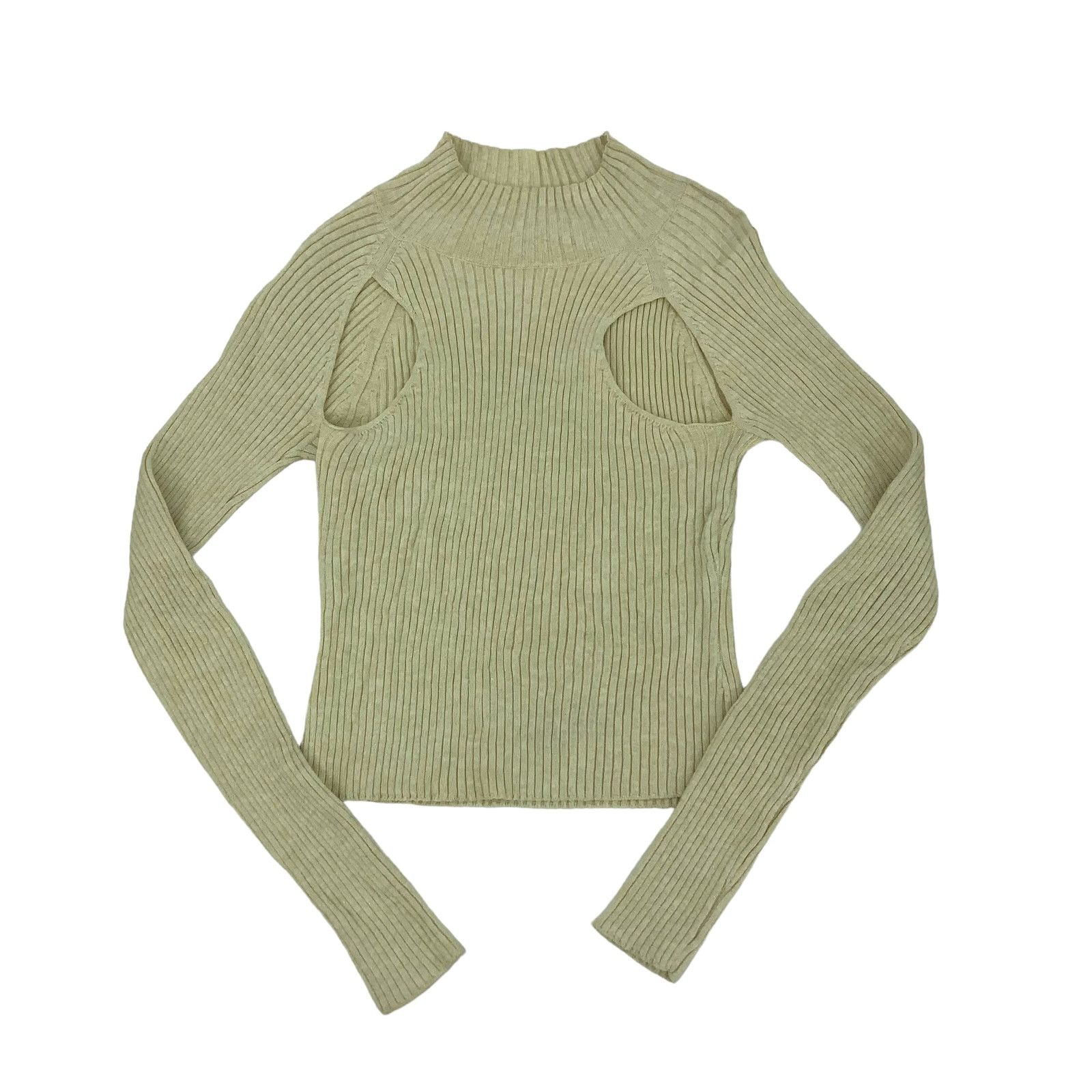 Other Open Edit Ivory Sparkle Cutout Sweater Medium NWOT $59 MSRP Size M / US 6-8 / IT 42-44 - 3 Thumbnail