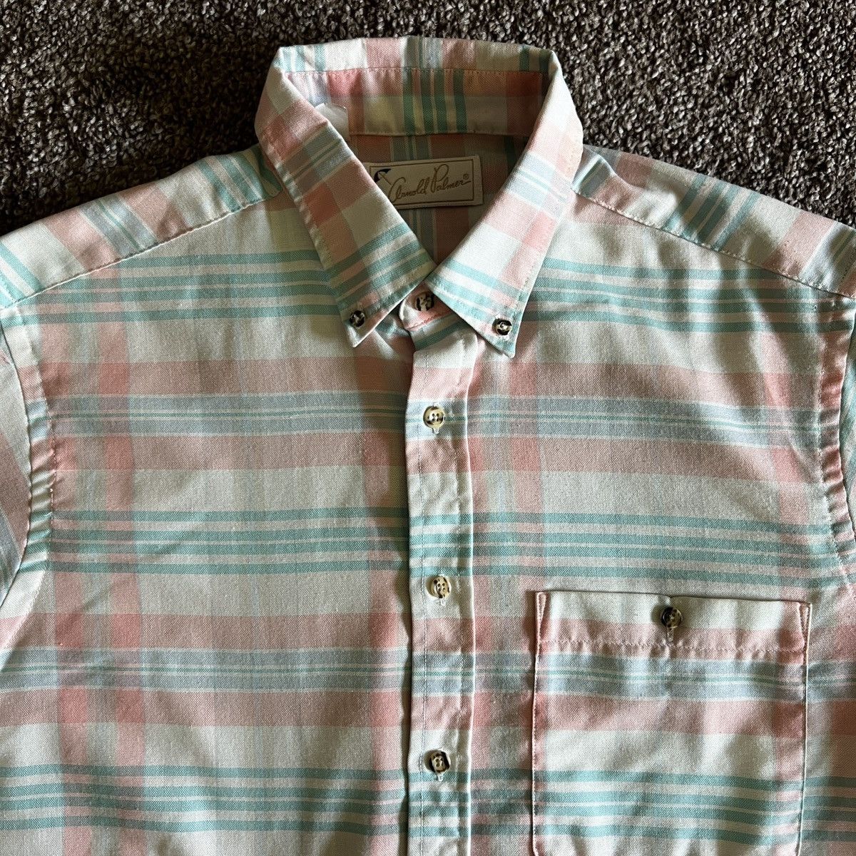 Other Vintage 70s Arnold Palmer Plaid Cotton Blend Button Up Size US M / EU 48-50 / 2 - 1 Thumbnail