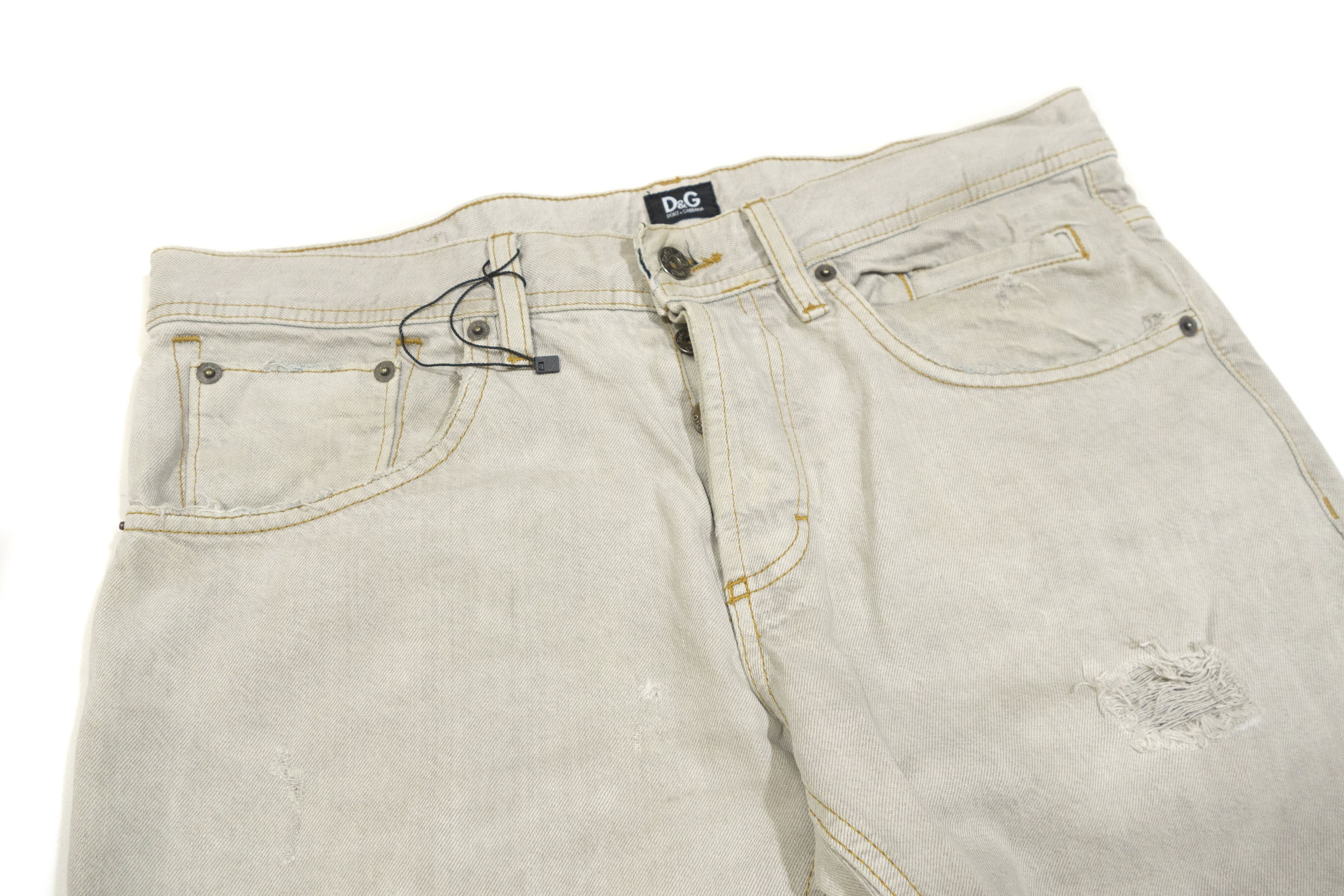 Dolce & Gabbana 00S Distressed Mud Dirty Loose Jeans Vintage Size US 32 / EU 48 - 3 Thumbnail