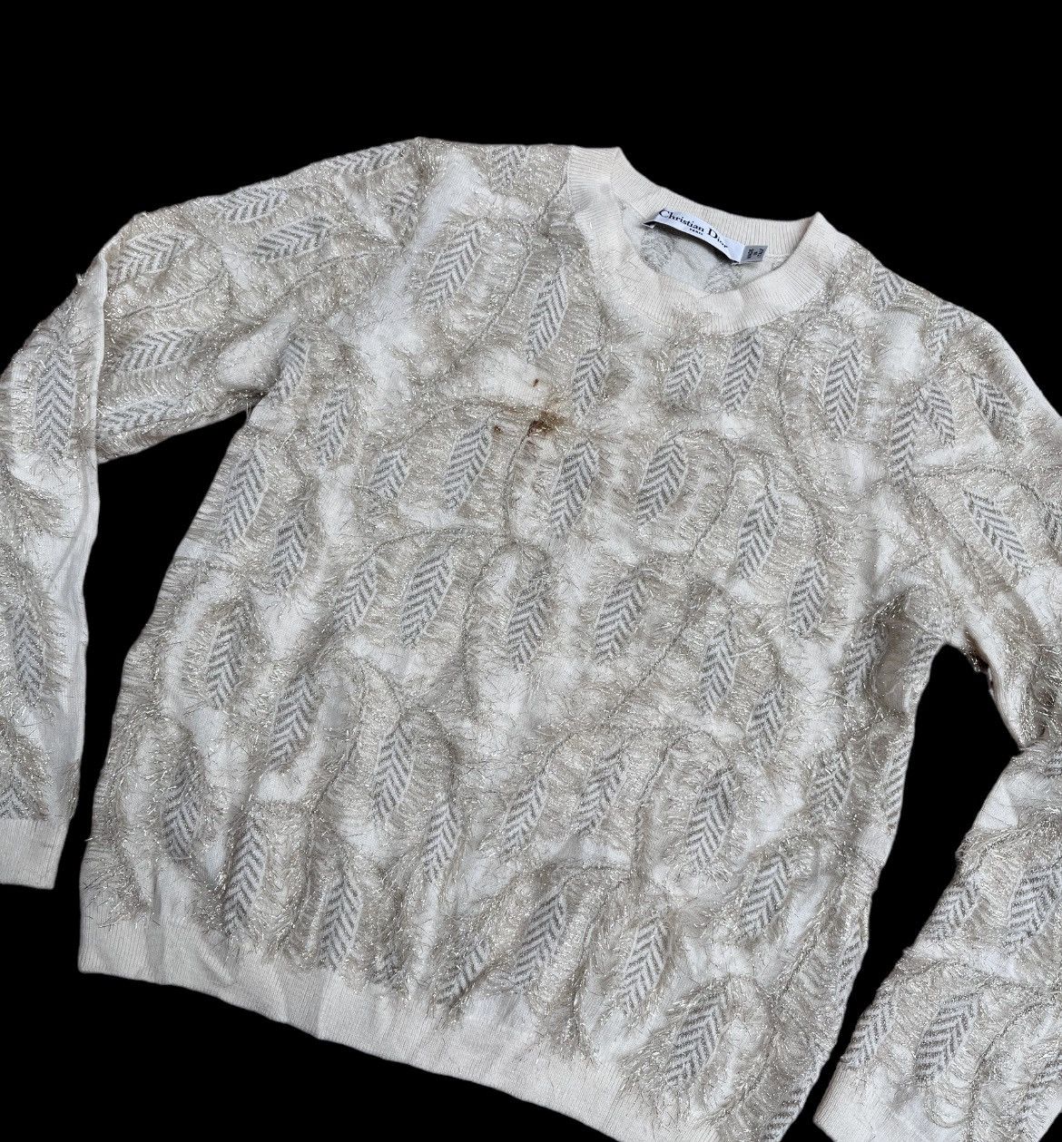 Christian Dior Monsieur Christian Dior Ecru Cashmere Made In Italy Knitwear Women's Size S / US 4 / IT 40 - 5 Thumbnail