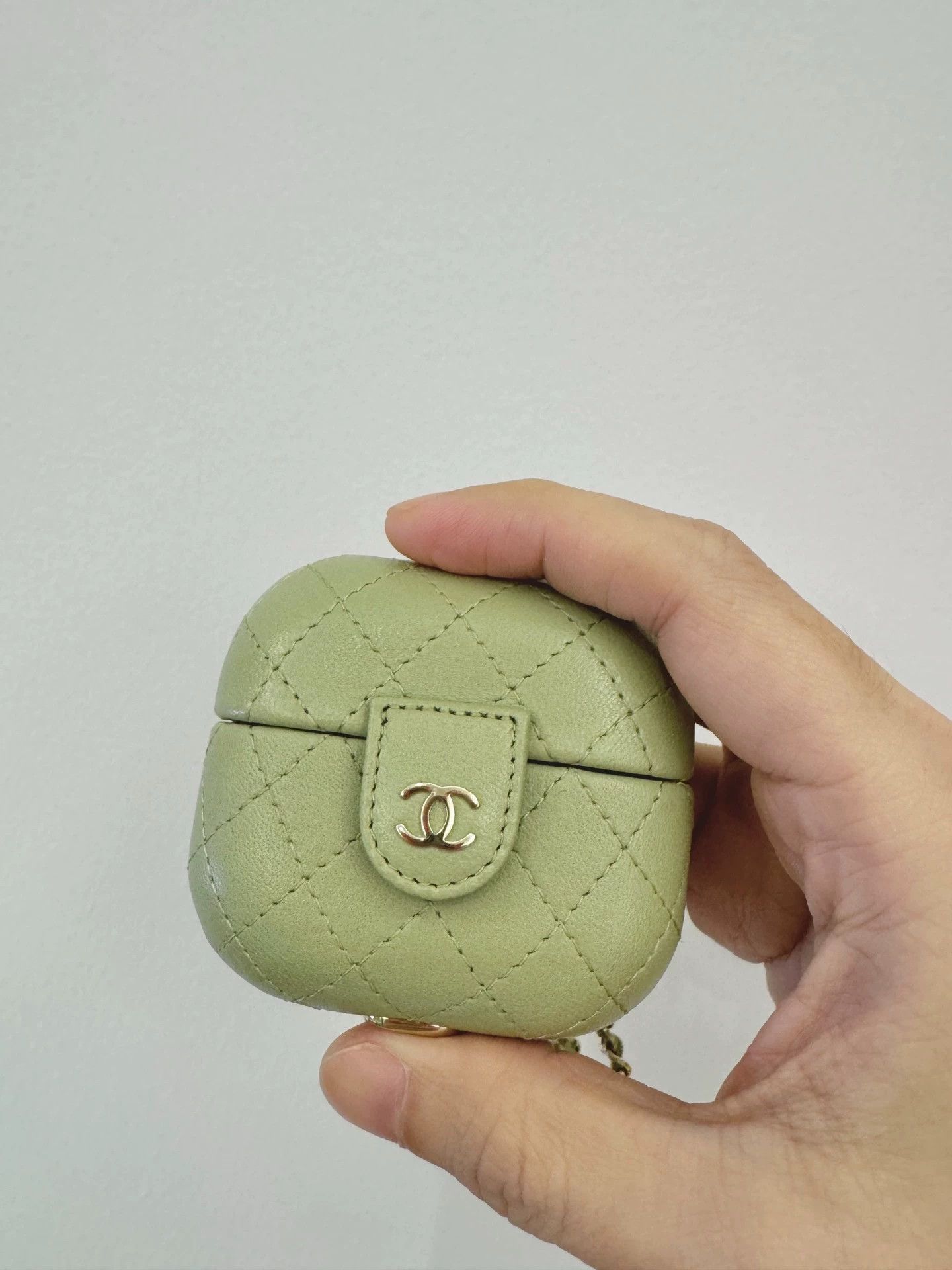 Chanel Chanel Lambskin Hard AirPods Pro Case Avocado Mint Green Size ONE SIZE - 1 Thumbnail