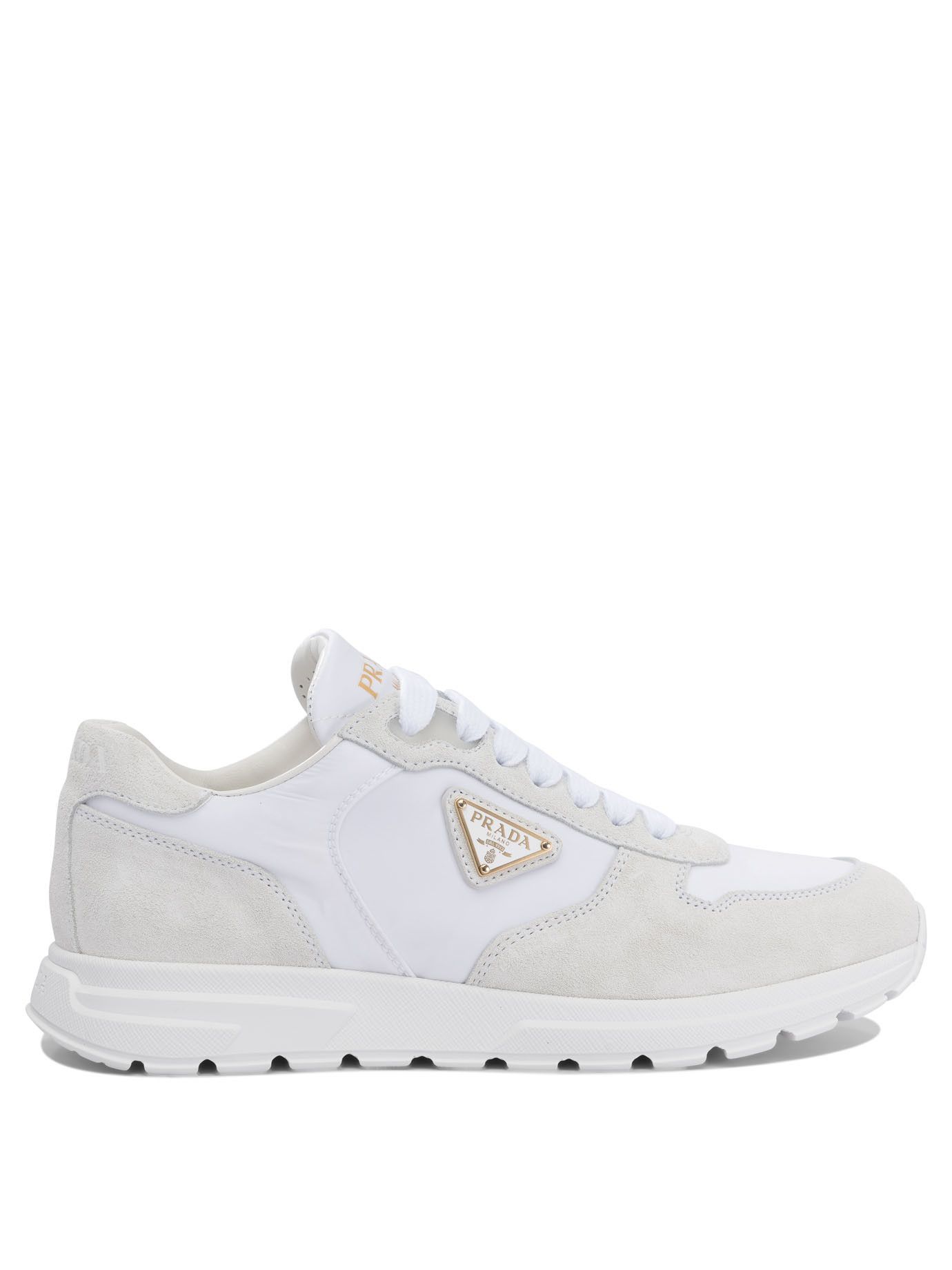Prada Prada White Fabric And Mesh Low-Top Sneaker | Grailed