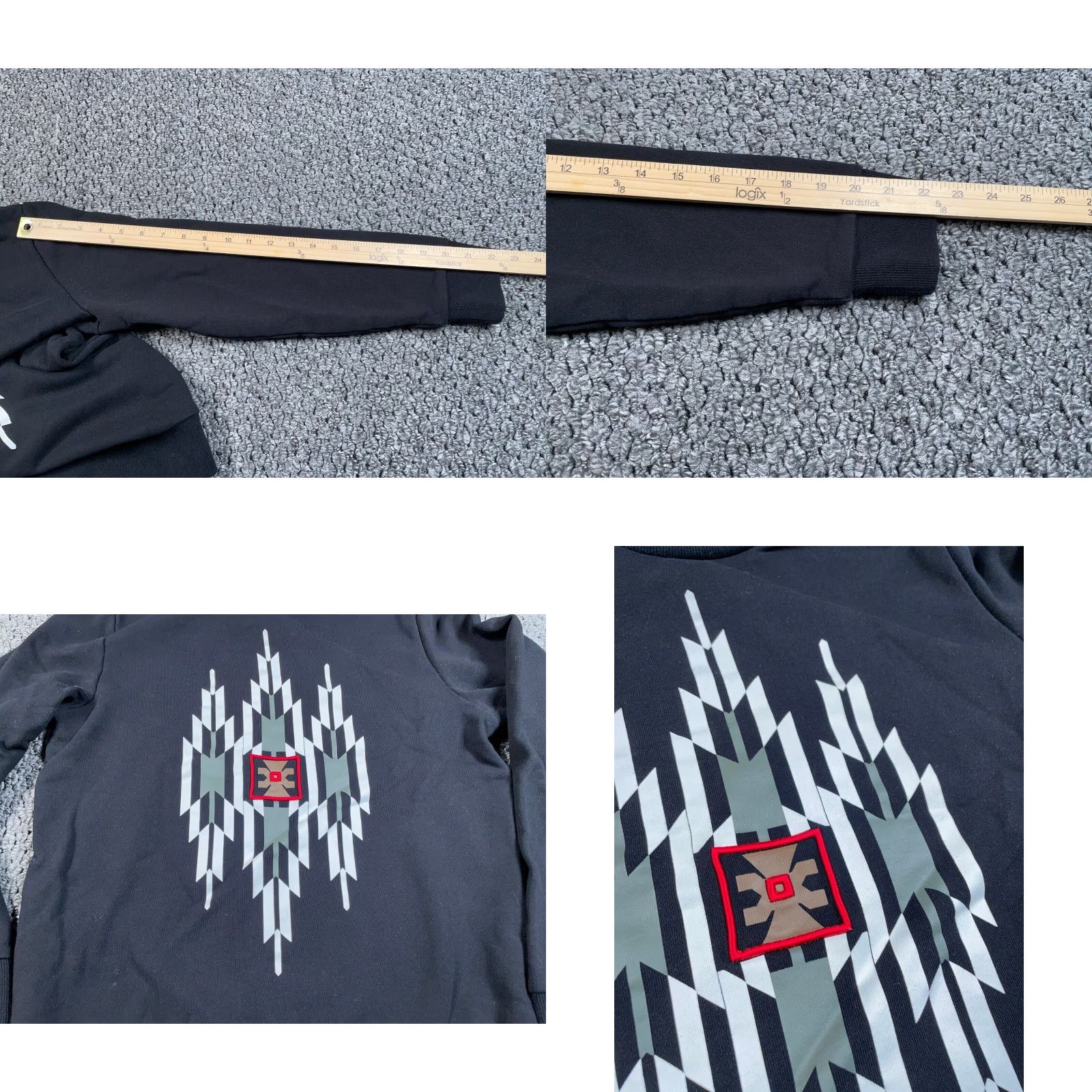 Vintage VINTAGE not applicable; use GXG Aztec Graphic Sweatshirt Women’s Large Black Crewneck Pullover Size L / US 10 / IT 46 - 8 Thumbnail