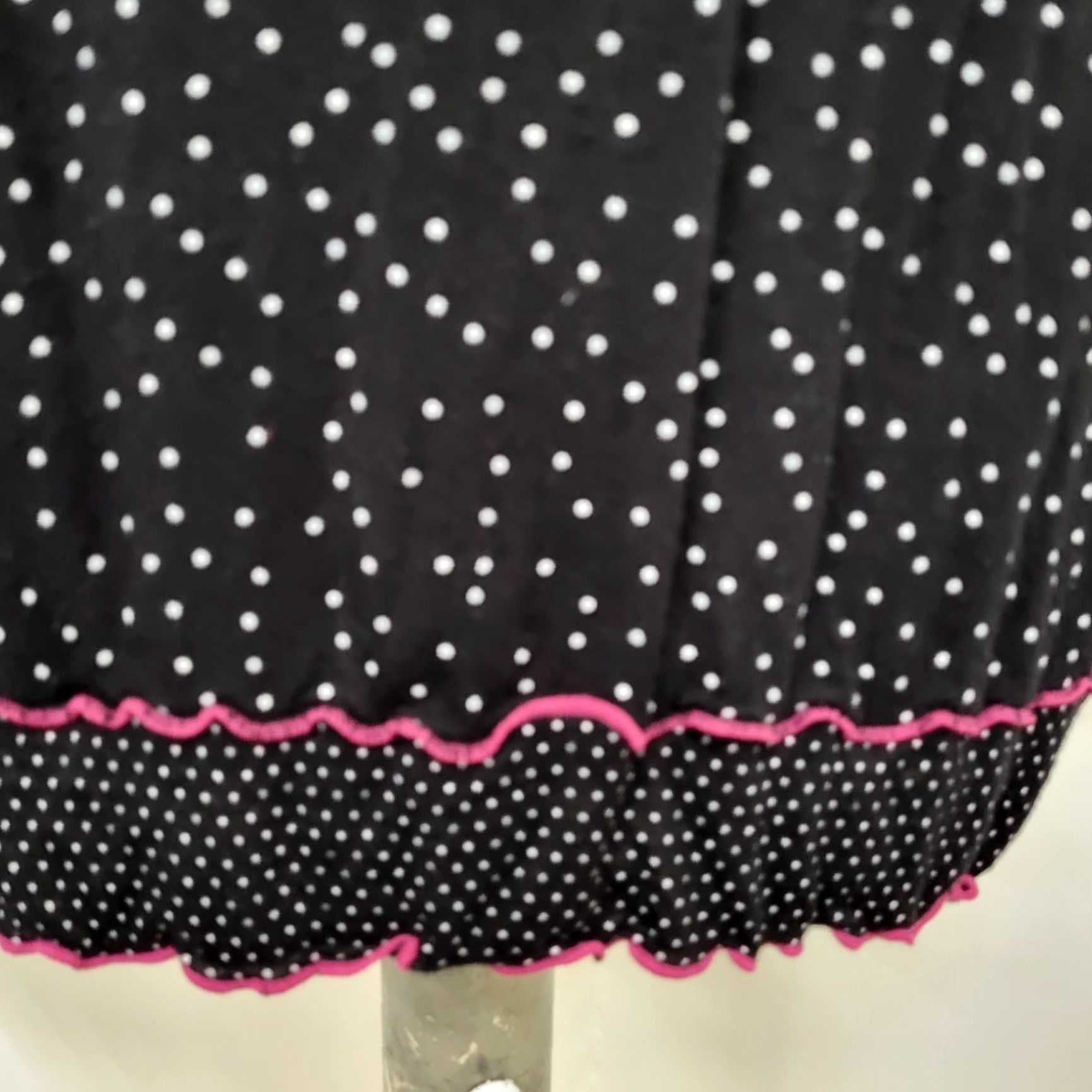 Ellen Tracy Ellen Tracy Blouse Women's 2X Polka Dot Long Sleeve Shirt Black/Pink Trim Casual Women’s Shirt Size XXL / US 16-18 / IT 52-54 - 6 Thumbnail