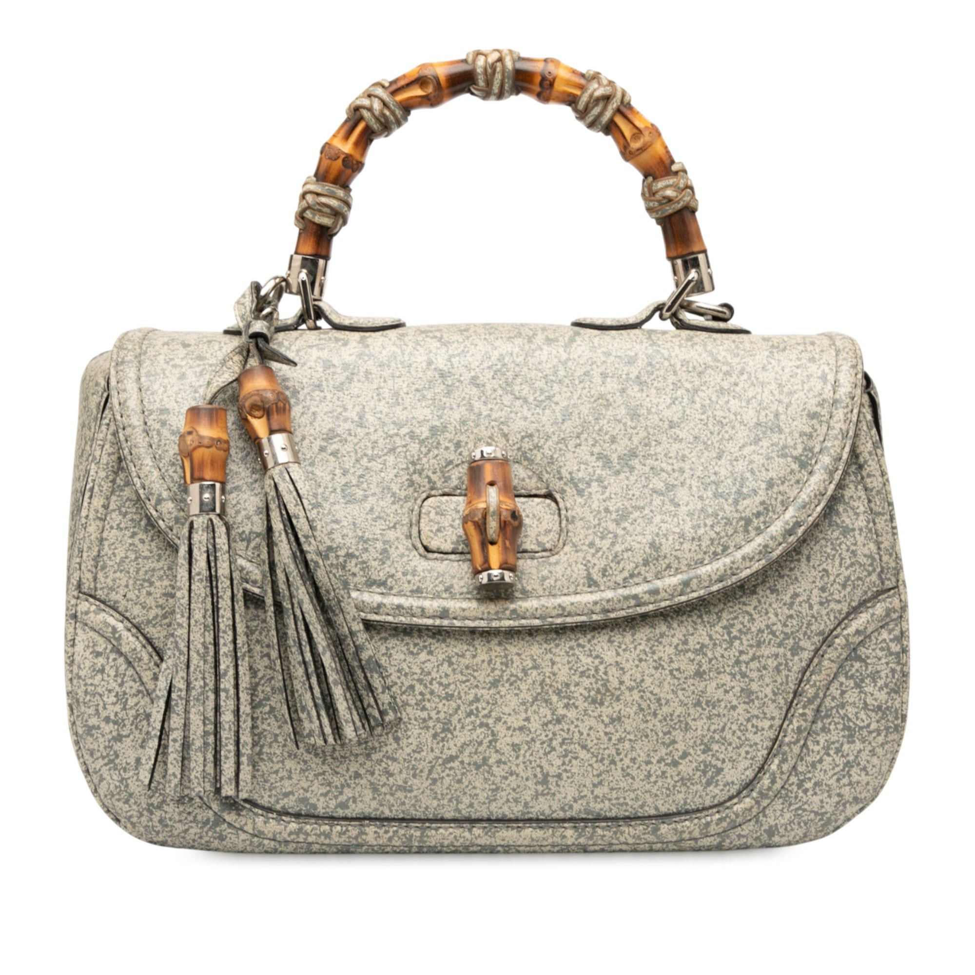 Gucci Large Speckled Leather New Bamboo Top Handle Bag Size ONE SIZE - 1 Thumbnail
