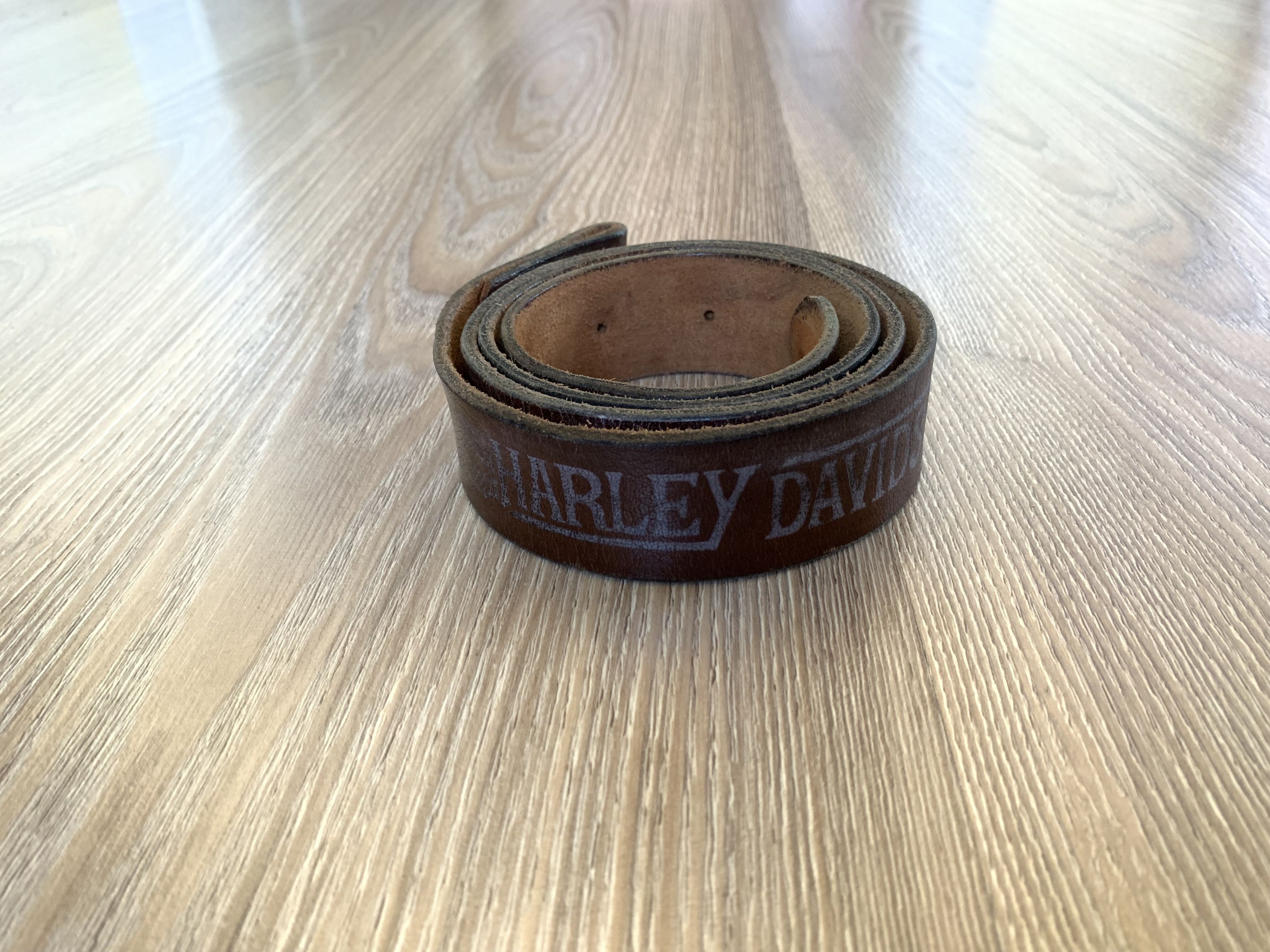 Harley Davidson Brown Leather Belt Without Buckle