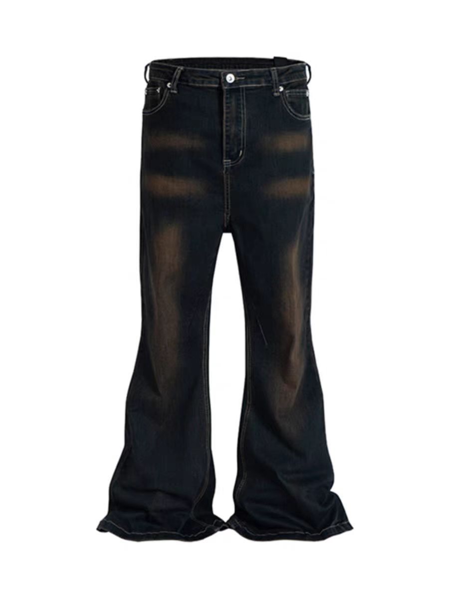 Japanese Brand × Jean Vintage Clash Colour Mud Dye Micro Flare Jeans Size US 30 / EU 46 - 5 Thumbnail