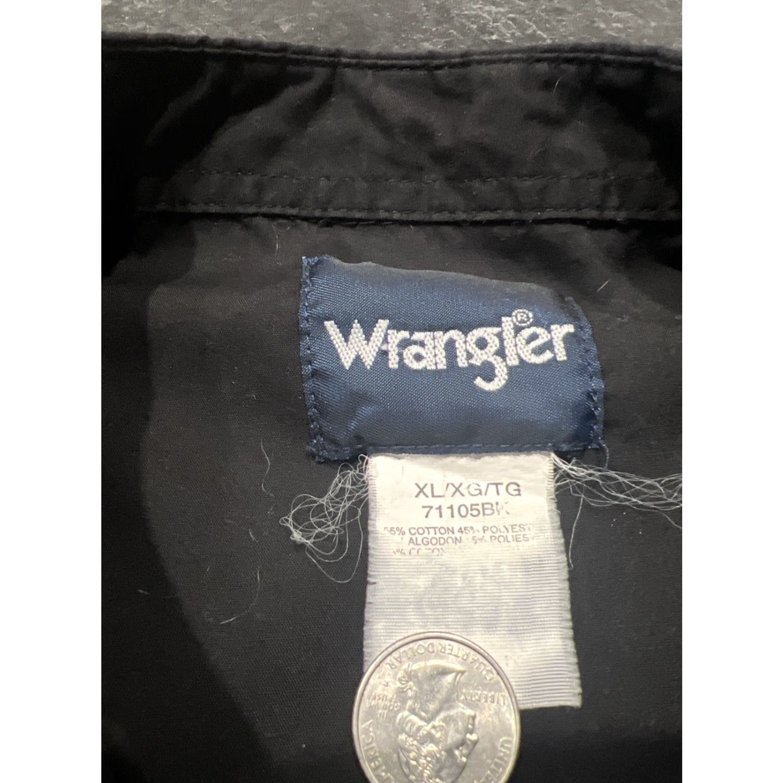 Wrangler VINTAGE Wrangler Pearl Snap Mens XL Rodeo Western Black Long Sleeve Shirt Size US XL / EU 56 / 4 - 7 Thumbnail