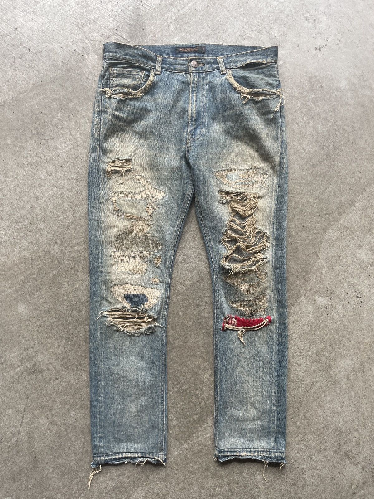 Undercover undercover aw04 68 red yarn denim Size US 32 / EU 48 - 1 Thumbnail