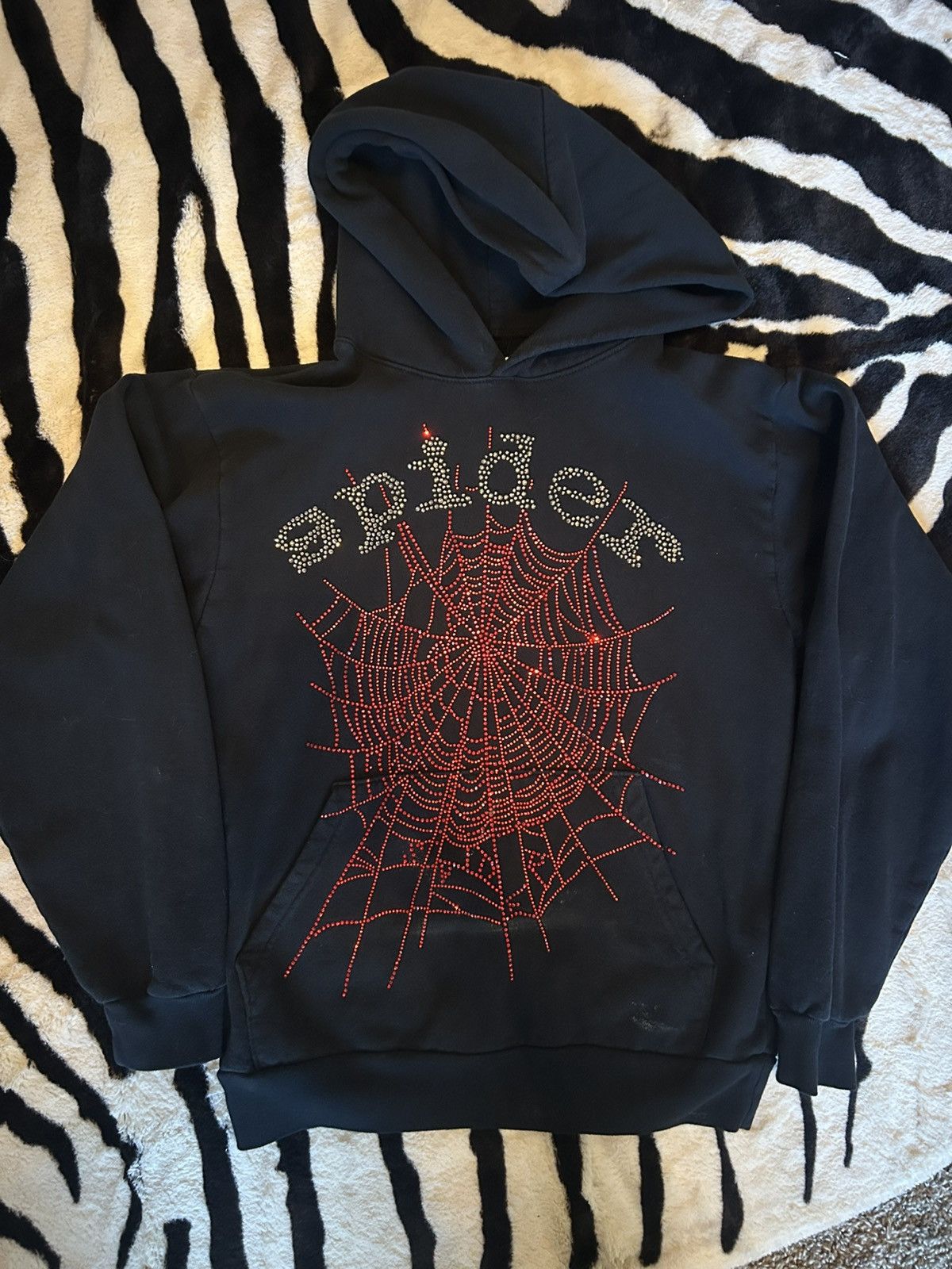 Sp5der Sp5der OG rhinestone logo hoodie (S) Size US S / EU 44-46 / 1 - 1 Thumbnail