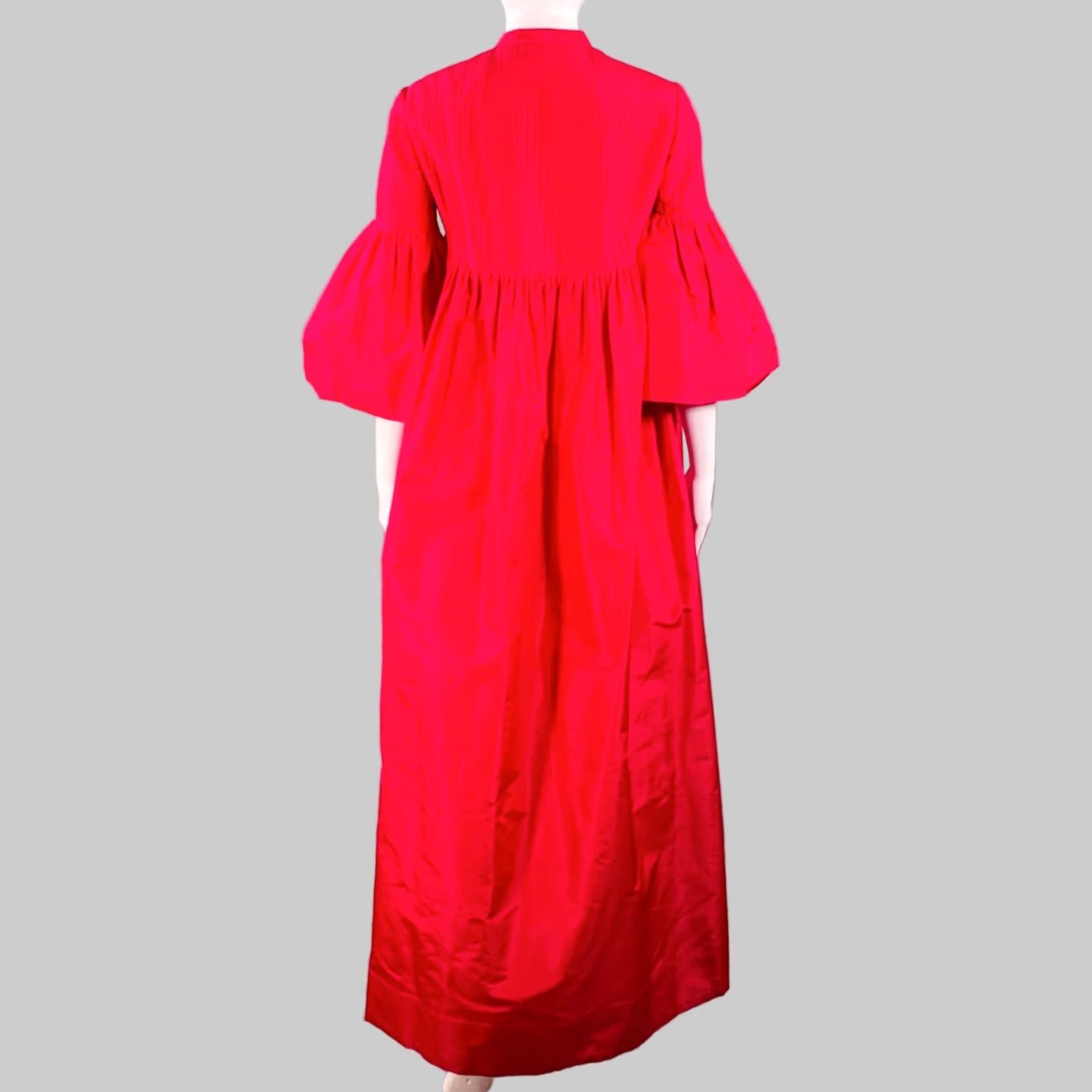 Bell VINTAGE Red Silk Taffeta Opera Coat Bell Sleeves Floor Length Women XS Size XS / US 0-2 / IT 36-38 - 3 Thumbnail