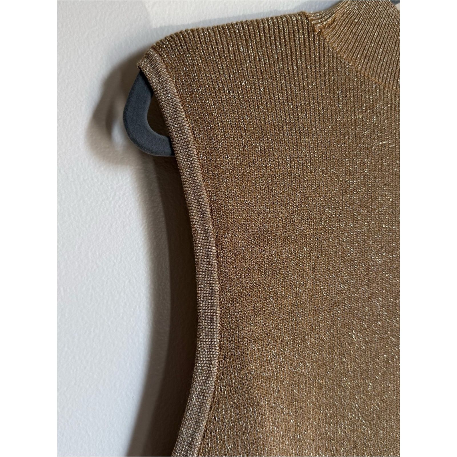Elie Tahari Tahari ASL Camel/Gold Sleeveless Mock Neck Sweater Sz L NWT Size L / US 10 / IT 46 - 3 Thumbnail