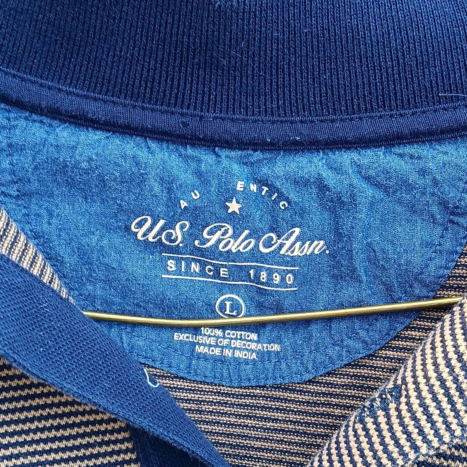 U.S. Polo Assn. U.S. Polo Assn Men’s Preppy Rugby Polo Shirt Navy Tan Large Size US L / EU 52-54 / 3 - 3 Thumbnail
