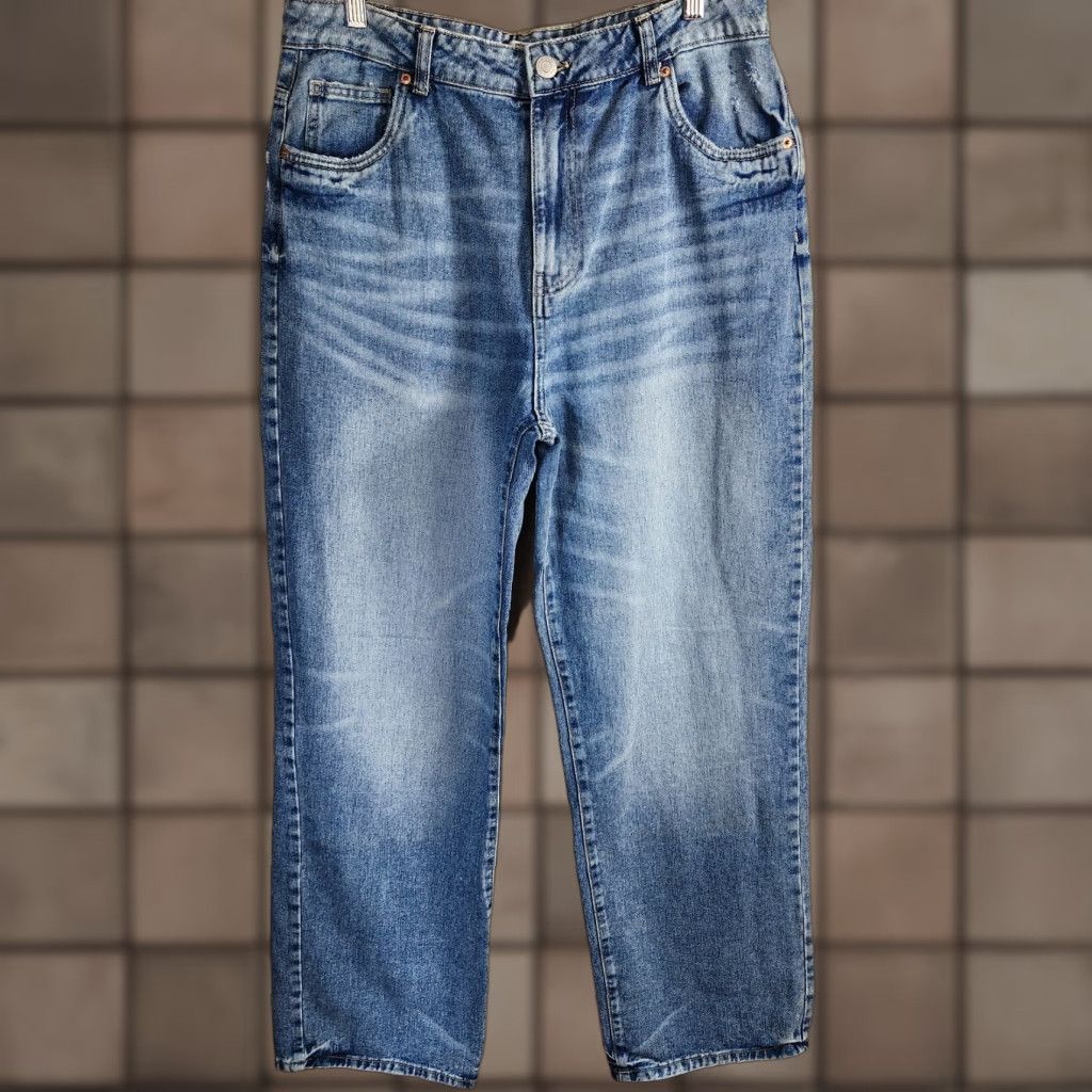 Vintage Refuge Jeans |11| High Rise Wide Leg Medium Wash 100% Cotton Refug​e Womens Jeans Size 32" / US 10 / IT 46 - 1 Thumbnail