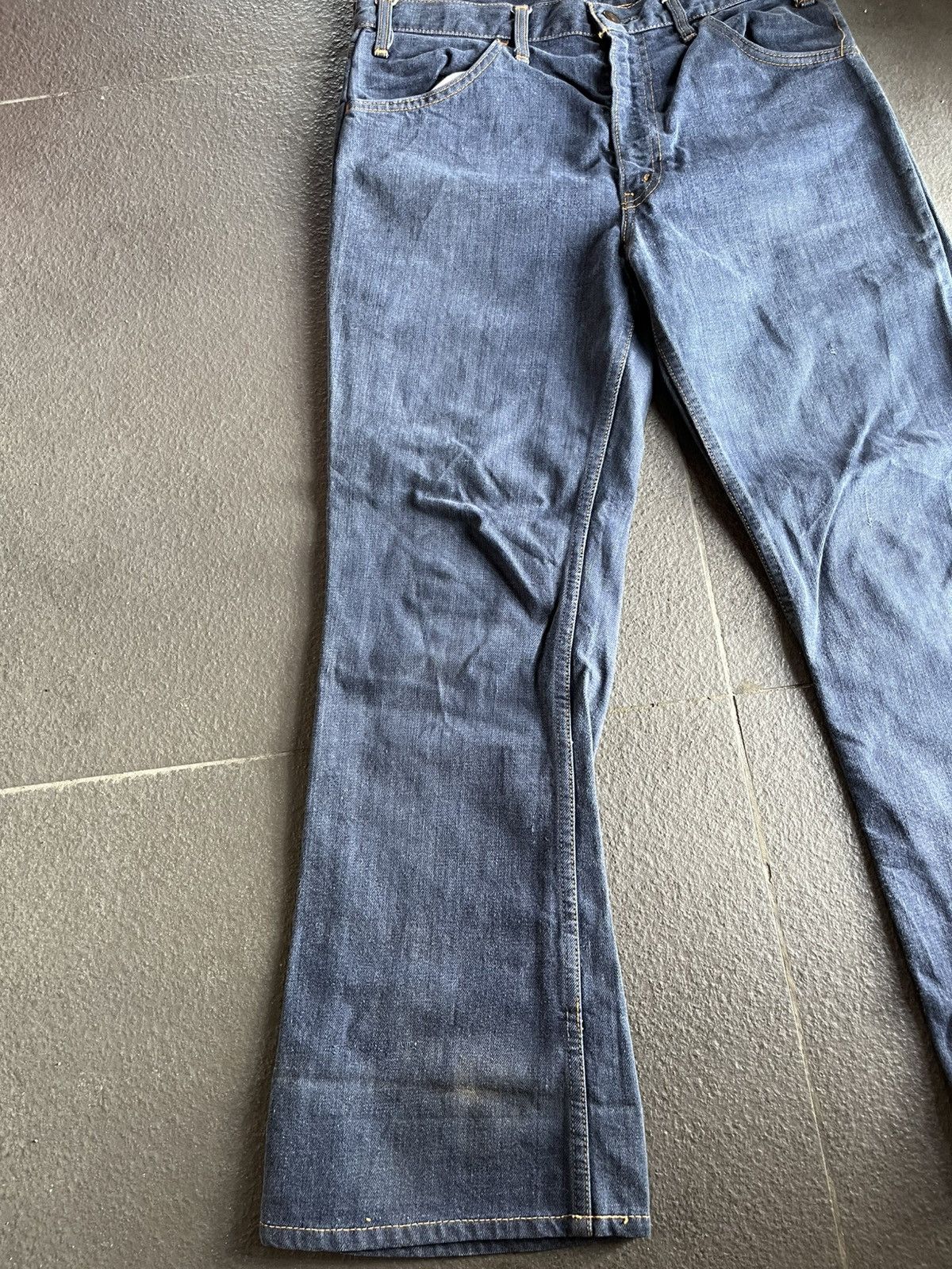 Levi's 🔥Rare Vtg 70s Levis 646 Big E Orange Tab Bottom Bell Flare Size US 33 - 5 Thumbnail