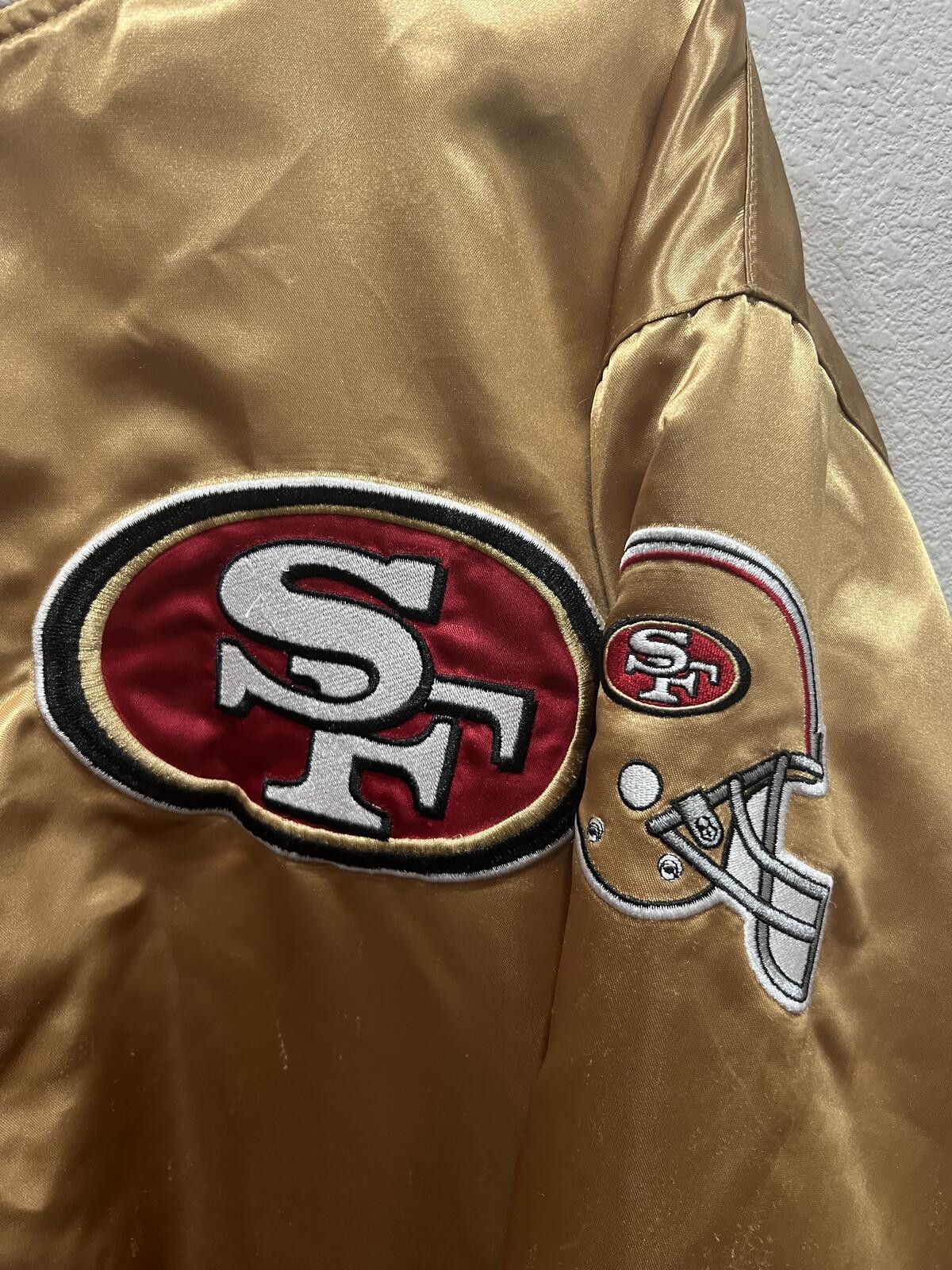 NFL 90s/00s 49ers Gold Satin Jacket Size US XL / EU 56 / 4 - 2 Thumbnail