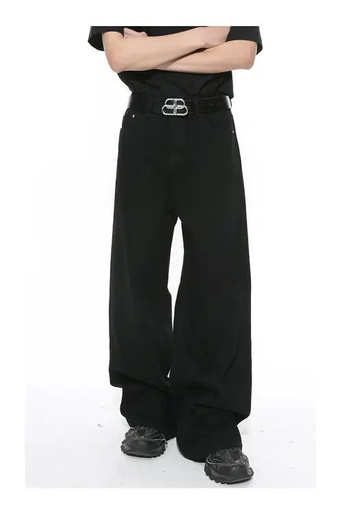 Japanese Brand × Jean Pants Men's black vintage wash oversized jeans Size US 32 / EU 48 - 4 Thumbnail