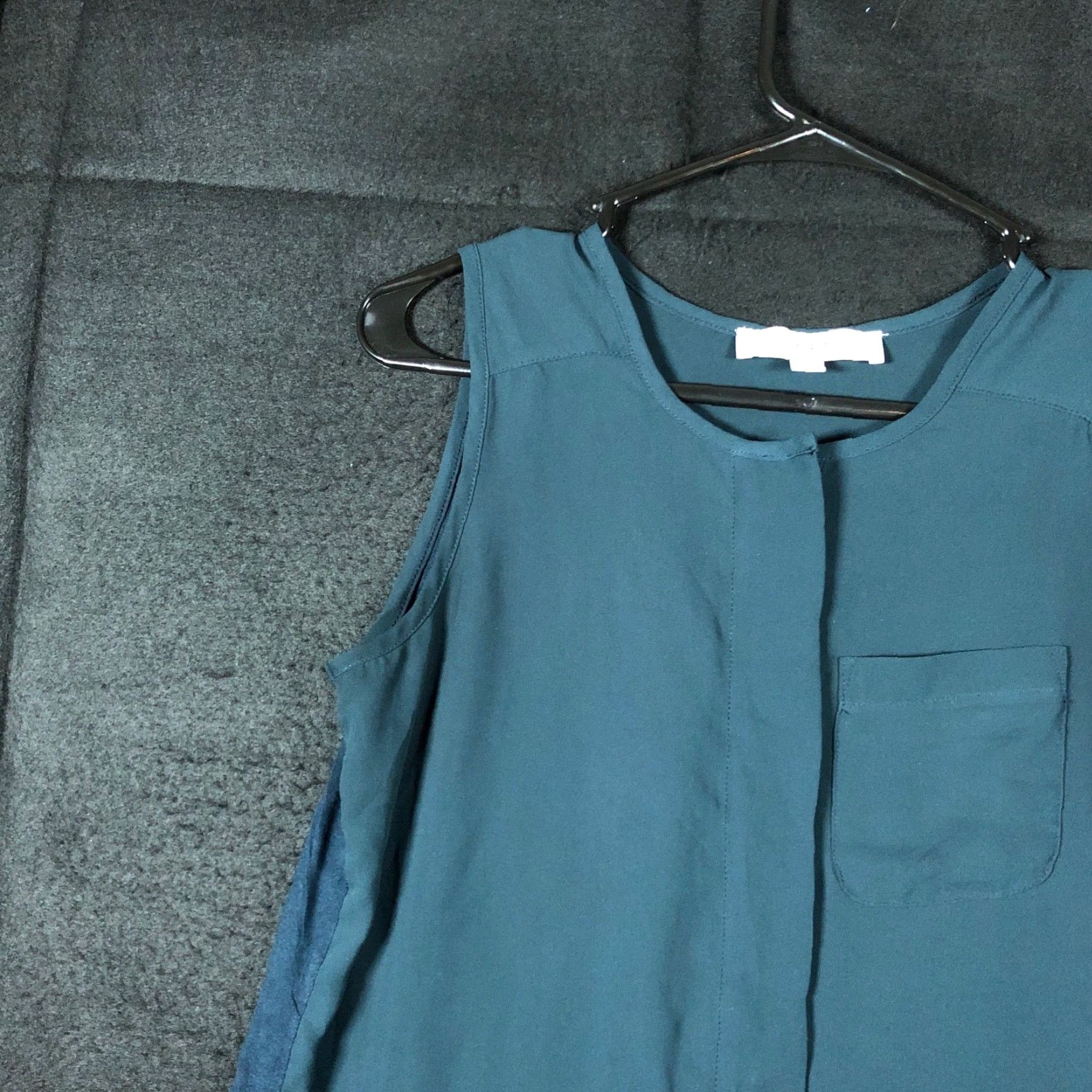 Loft LOFT Womens Blouse Dark Teal Sleeveless Button Down Crew Neck Lightweight XS Size XS / US 0-2 / IT 36-38 - 4 Thumbnail